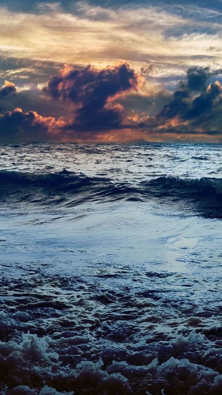 Dark Stormy Sea Sunset iPhone 6 Wallpaper. Sunset wallpaper, Nature iphone wallpaper, iPhone wallpaper ocean
