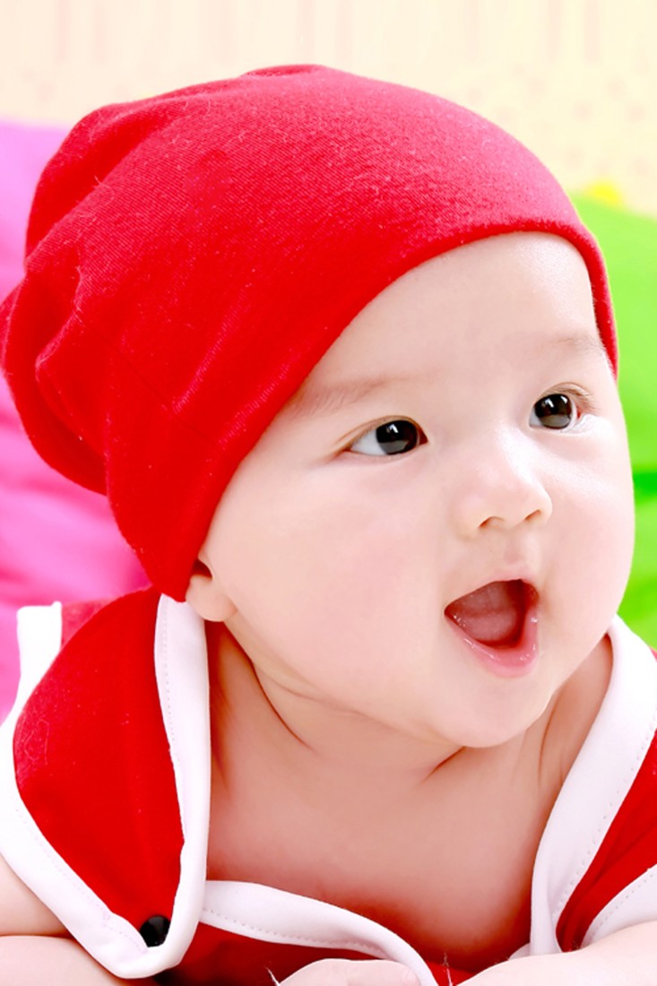 Baby Red Hat Cute Baby Photo With A Smile Wallpaper & Background Download