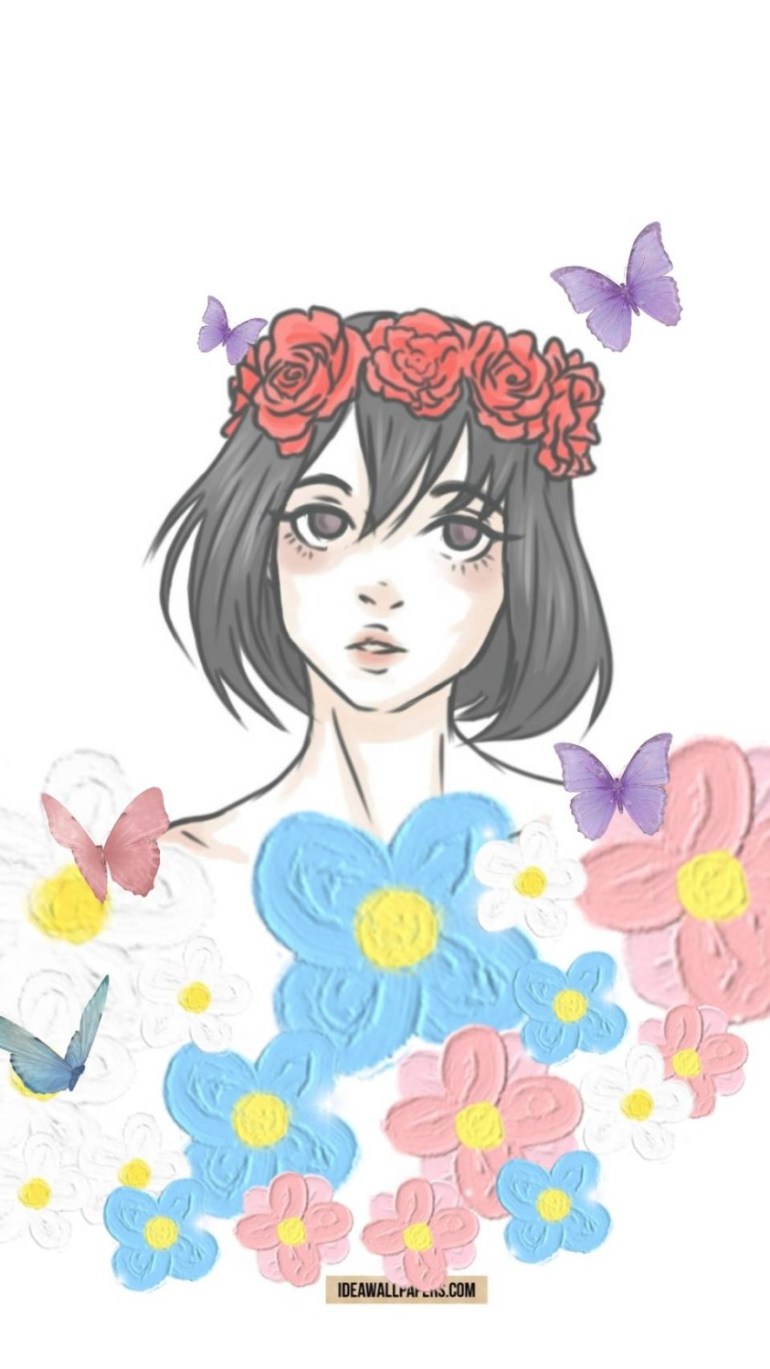 Cute Cartoon Chibi Girl Wallpaper Aesthetic Wallpaper