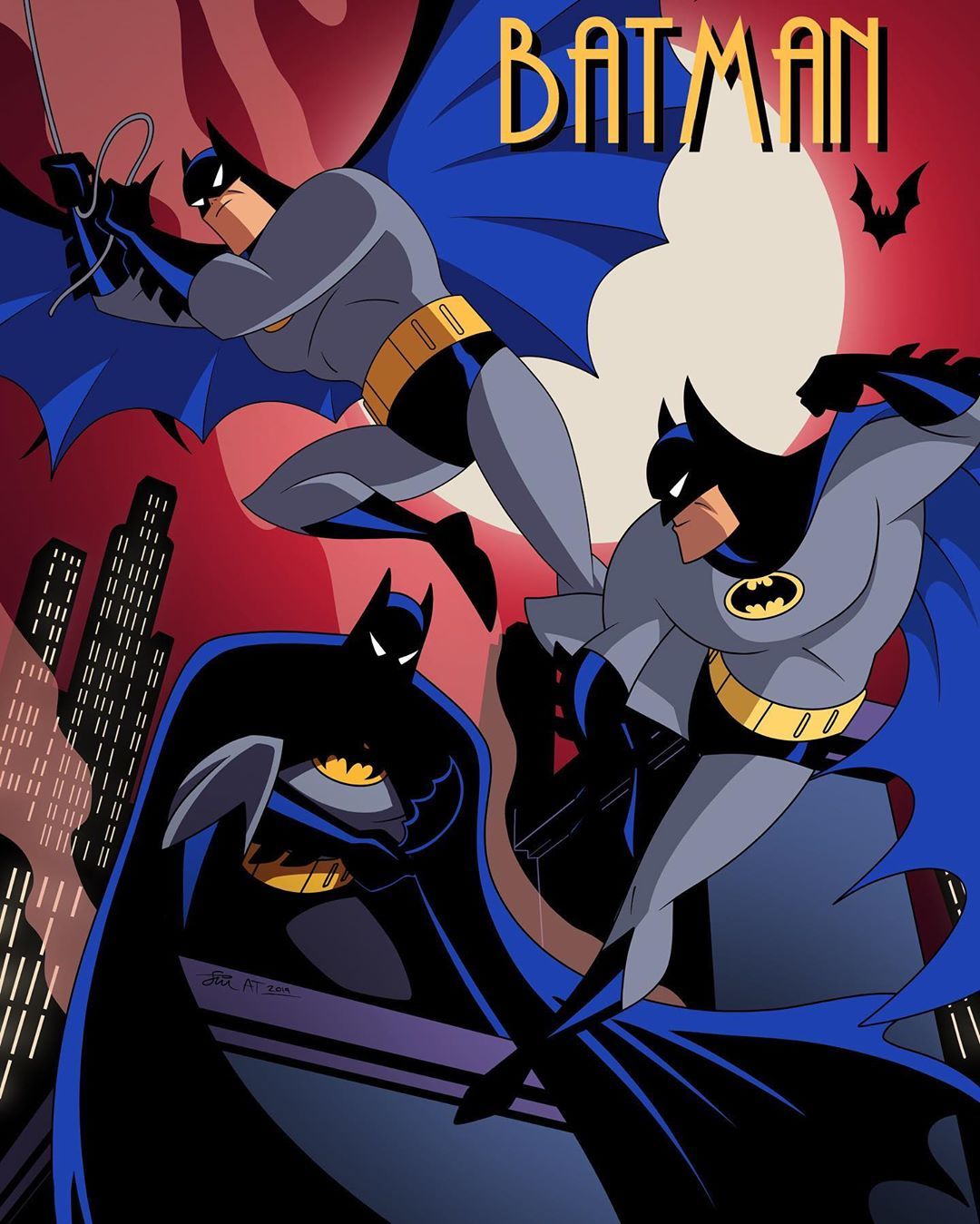 Simon / BatmanTheAnimatedFan on Instagram: “Here's a quick image which incorporates some of the BTAS Batman art I. Batman comic art, Batman art, Batman canvas art