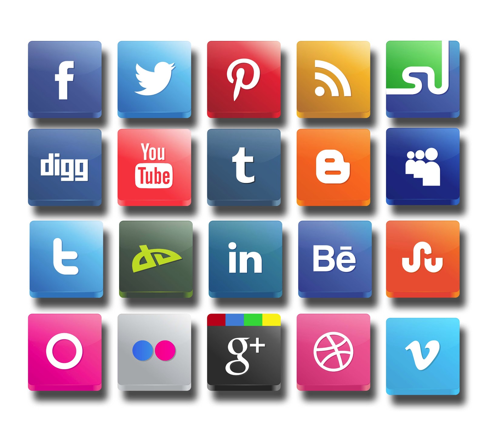 Free download 3D Vector Social Media Icon must be used on a website design for their [1600x1426] for your Desktop, Mobile & Tablet. Explore Social Wallpaper Site