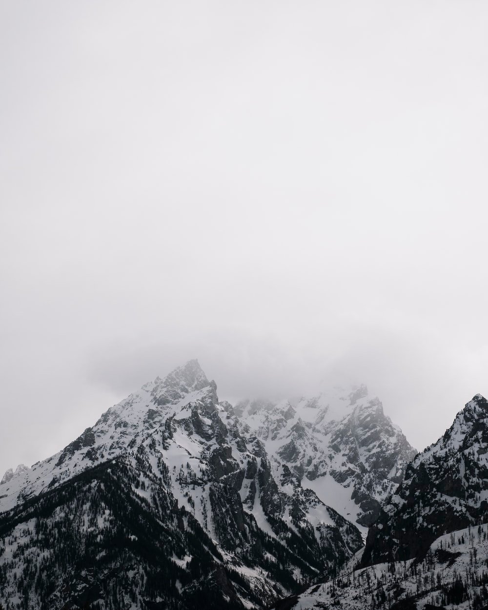 mountain ranges covered in snow photo