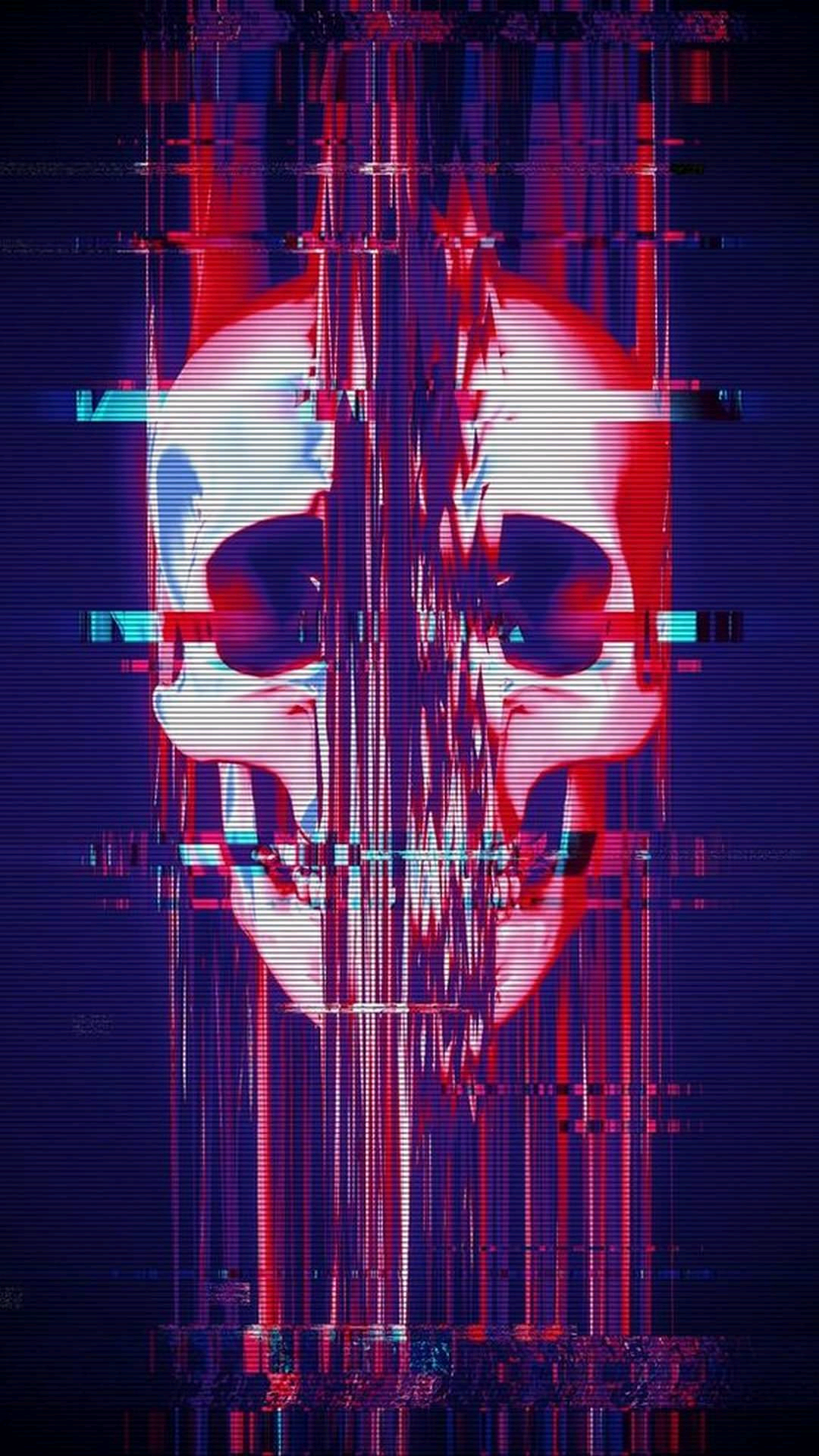 Glitched Skull Wallpaper For Tech