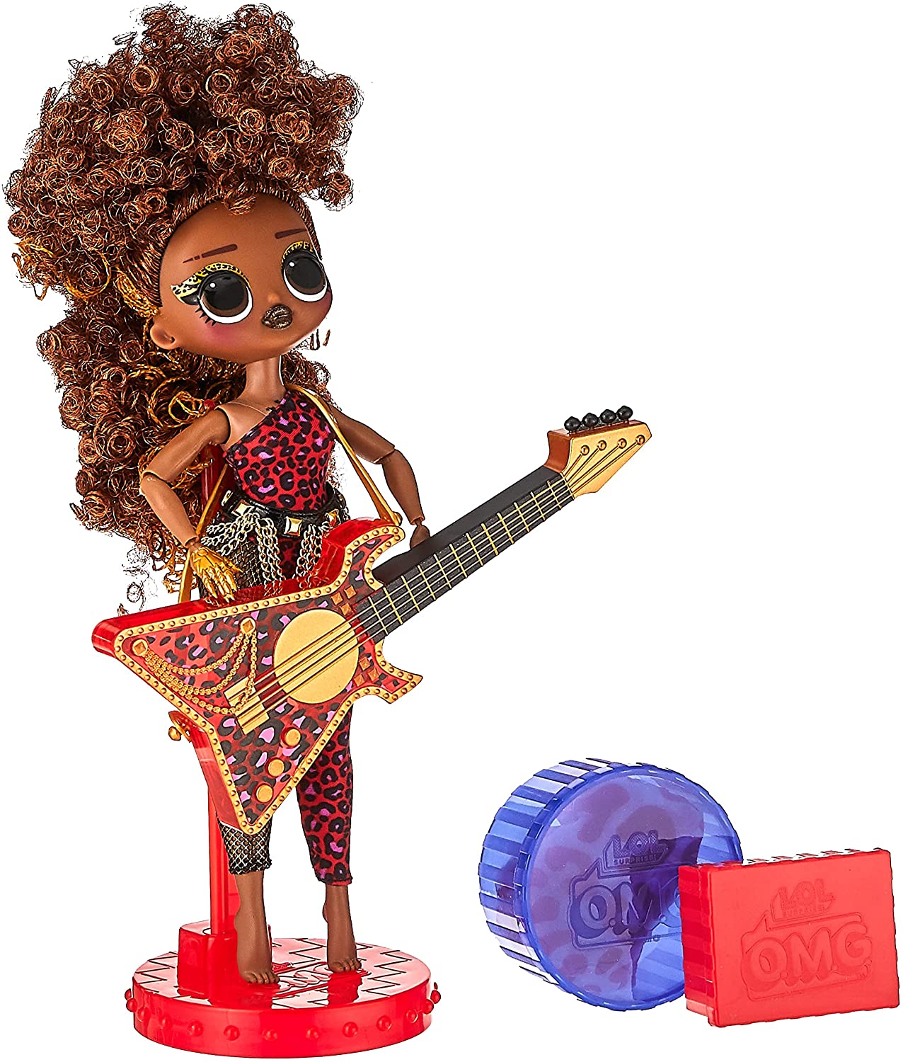LOL Surprise OMG Remix Rock Ferocious Fashion Doll with 15 Surprises Including Bass Guitar, Outfit, Shoes, Stand, Lyric Magazine, & Record Player Playset, Kids Gift, Toys for Girls Boys Ages 4