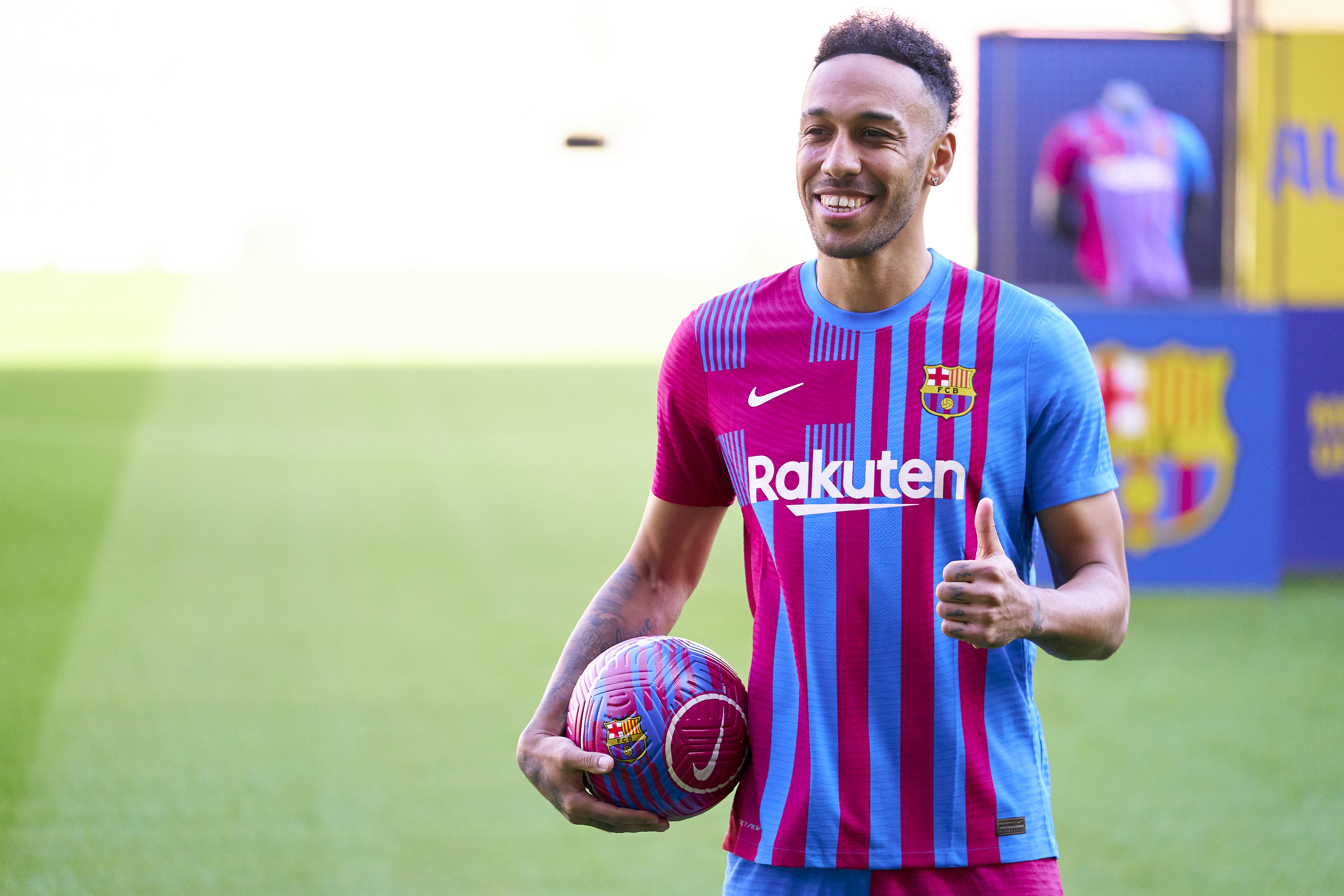 IN PICS: Pierre Emerick Aubameyang Is Unveiled At Barcelona