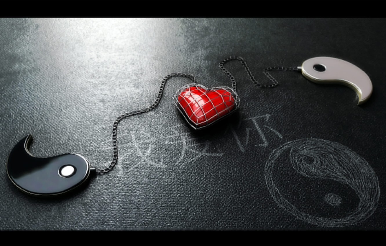 Wallpaper heart, cell, chain, Yin, Yang, Soul Mates image for desktop, section рендеринг