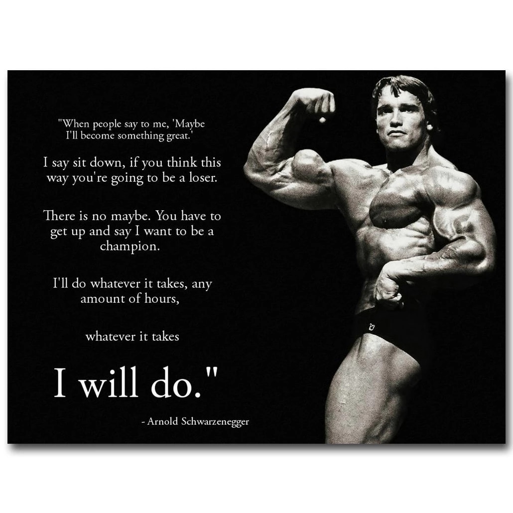Arnold Schwarzenegger Bodybuilding Motivational Quote Art Silk Poster Print Fitness Inspirational Picture for Room Wall Decor 35 Home & Garden