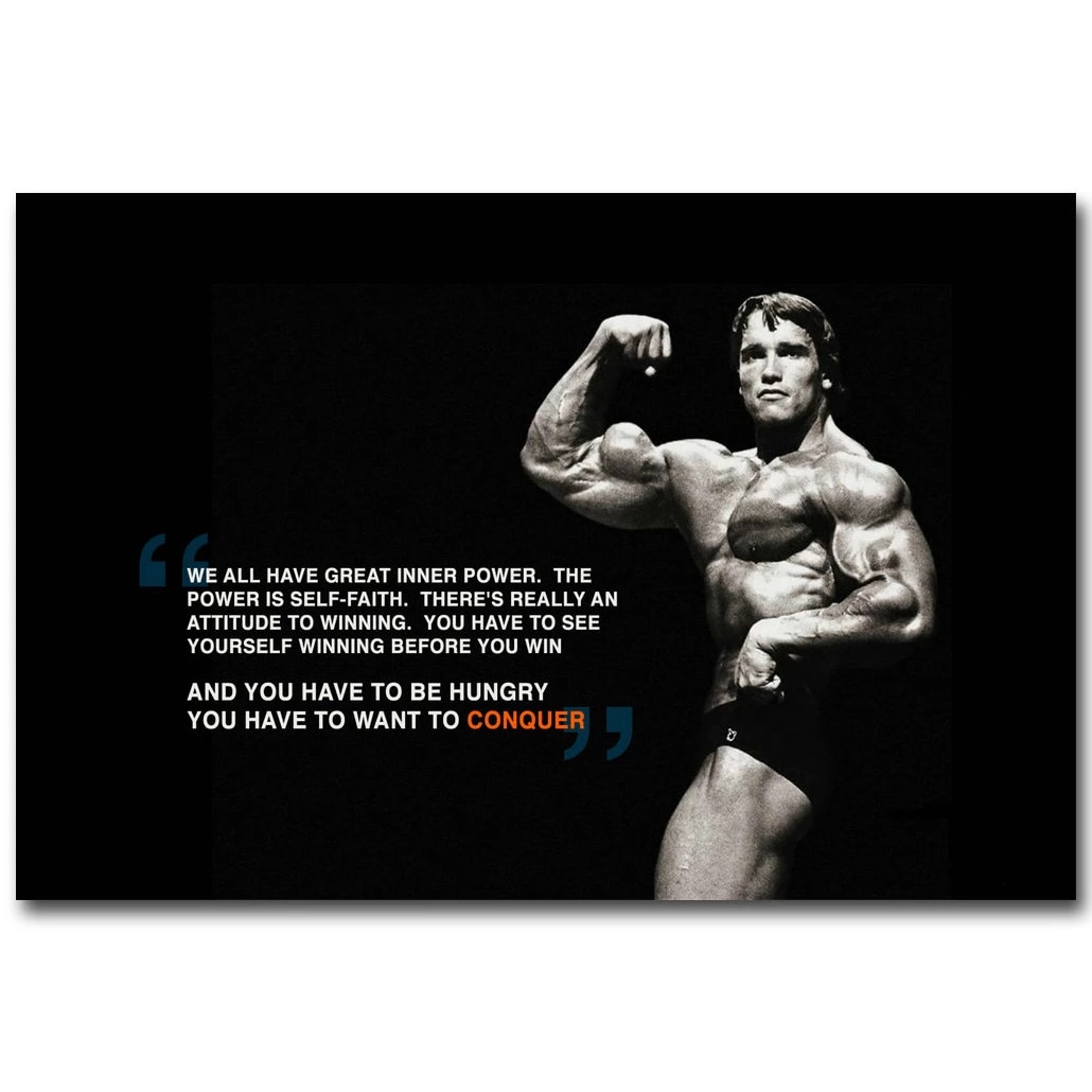 Arnold Schwarzenegger Bodybuilding Motivational Quote Art Silk Poster Print Fitness Inspirational Picture for Room Wall Decor 31 Home & Garden