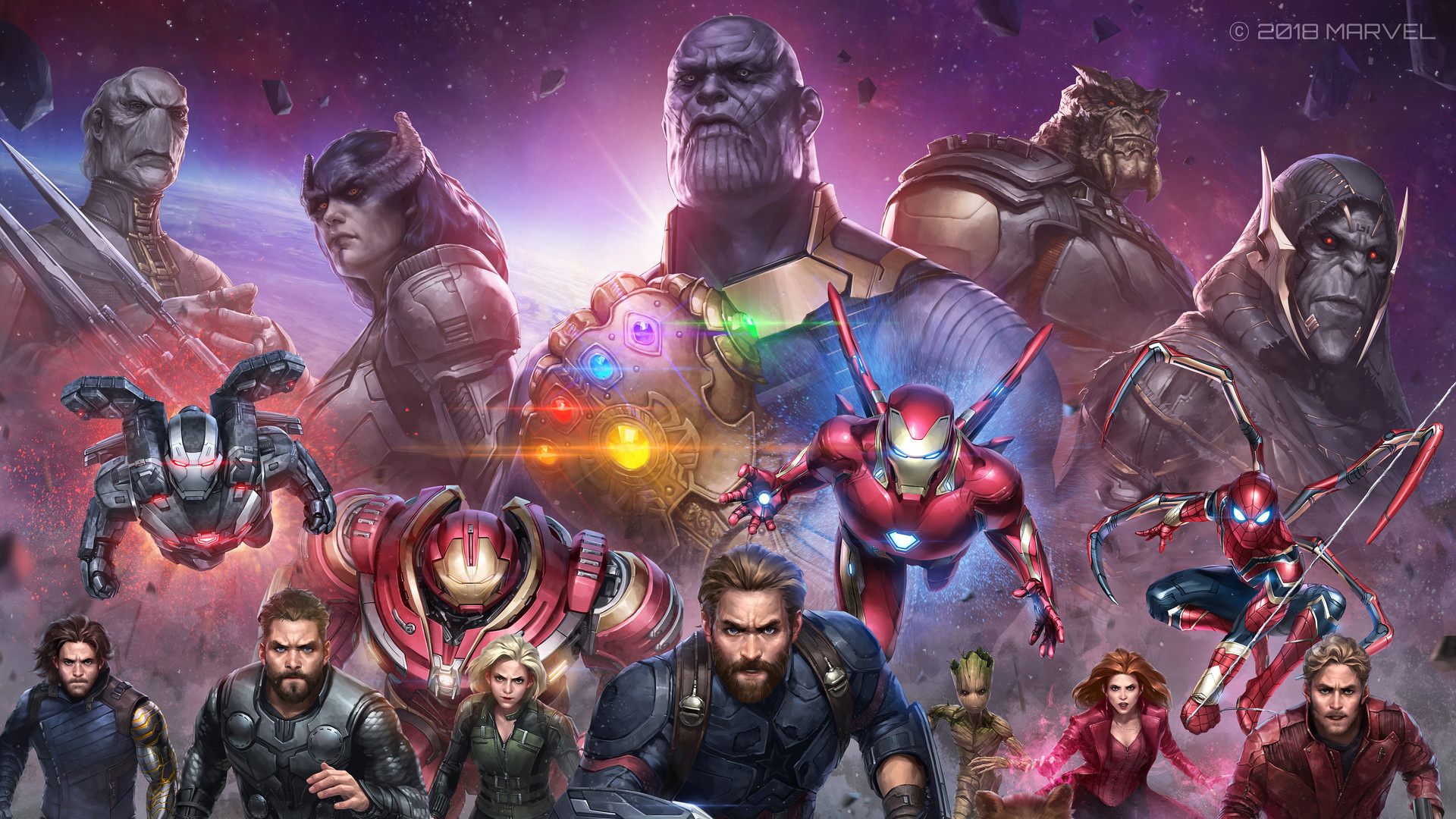Avengers: infinity war, future marvel, artwork wallpaper, HD image, picture, background, eeb805
