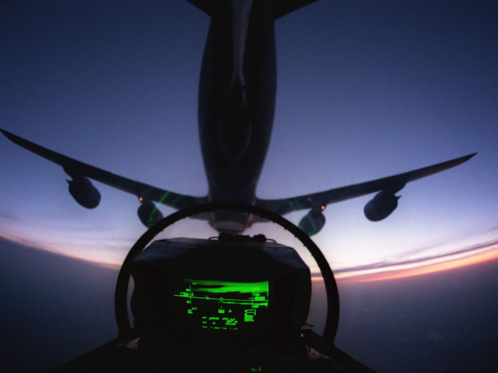 Download Wallpaper night, 1024x A view from the cockpit of a fighter
