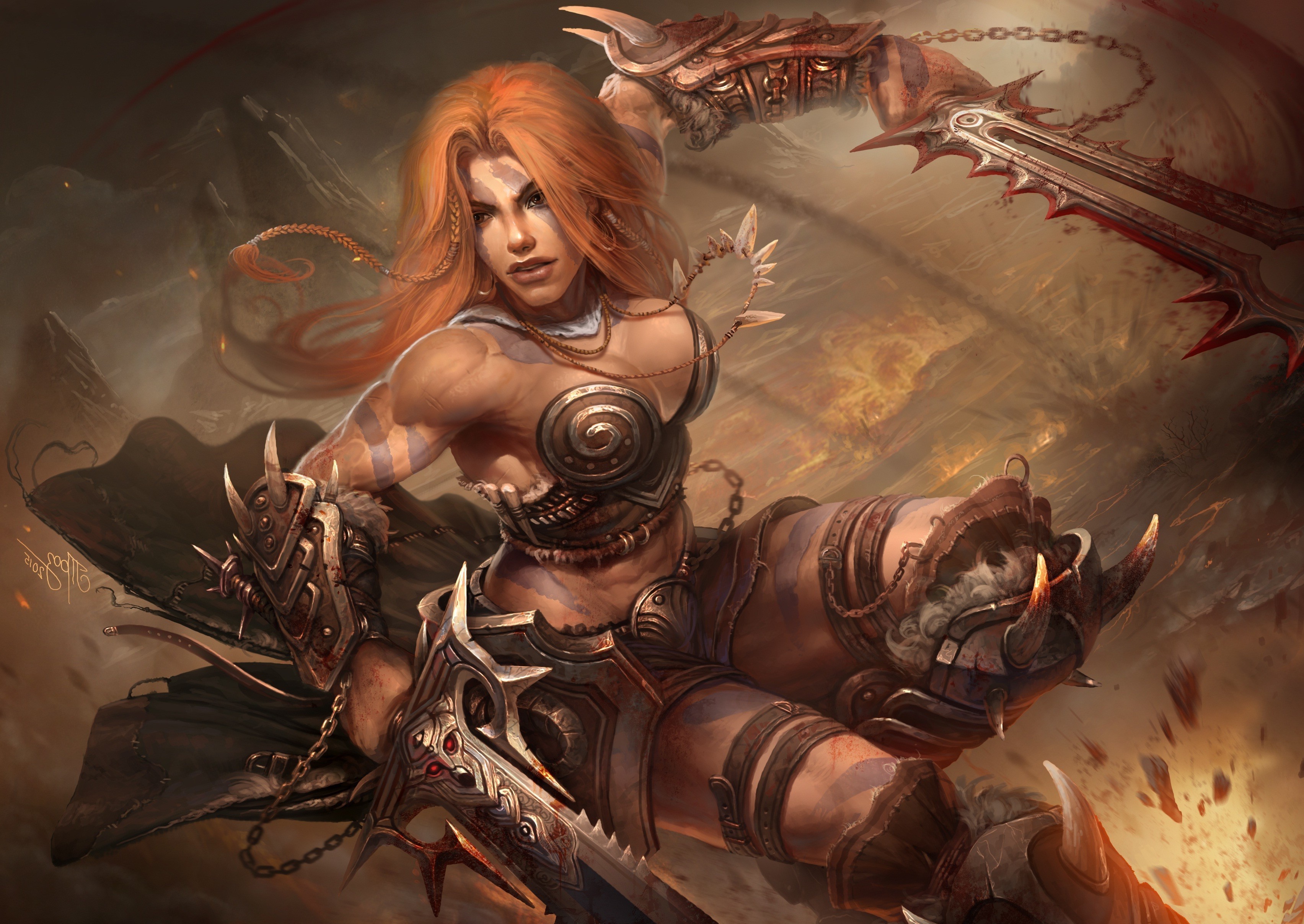 fantasy Art, Artwork, Barbarian Wallpaper HD / Desktop and Mobile Background