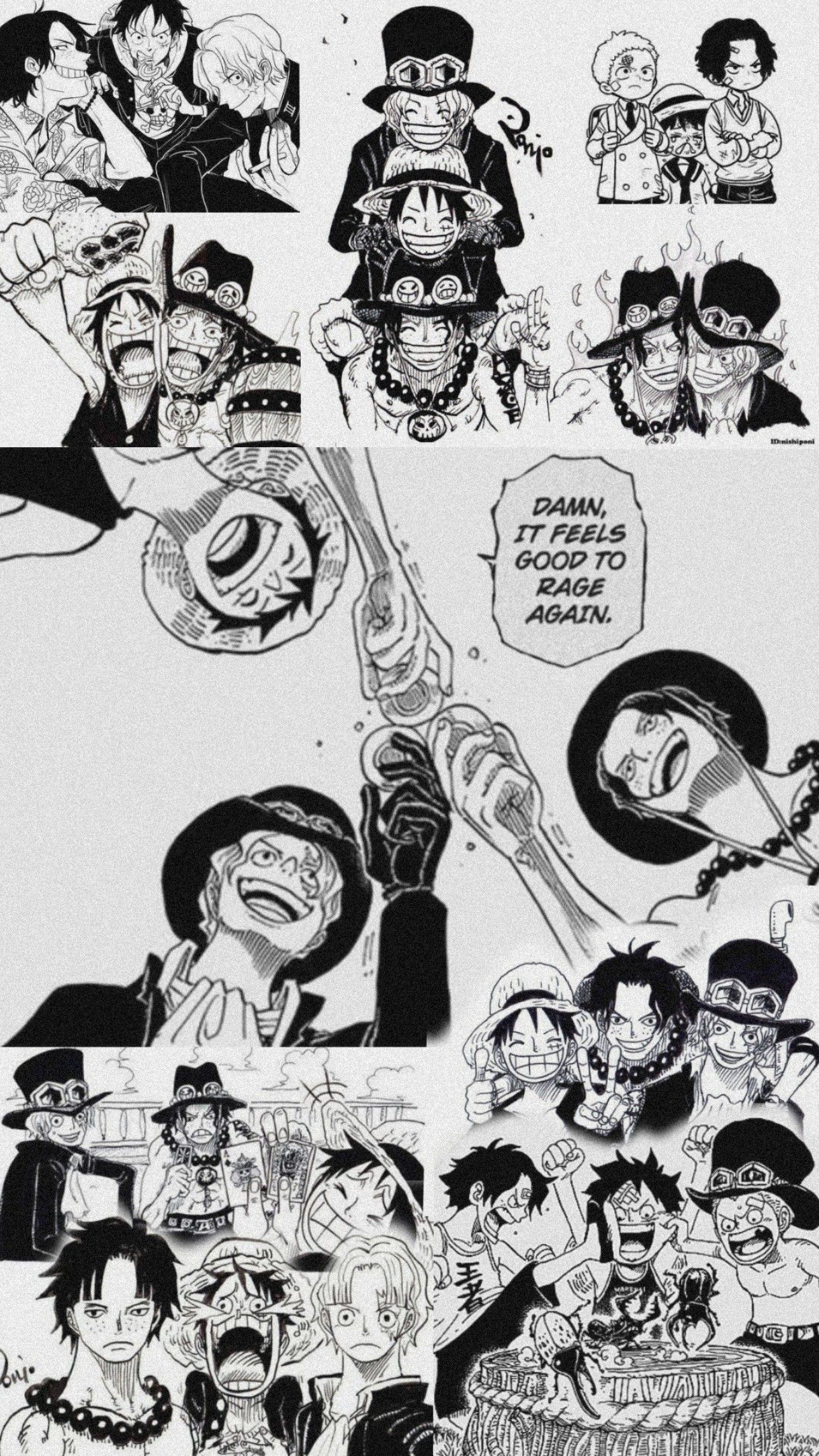 one piece aesthetic wallpaper. One piece comic, Ace tattoo one piece, One piece drawing