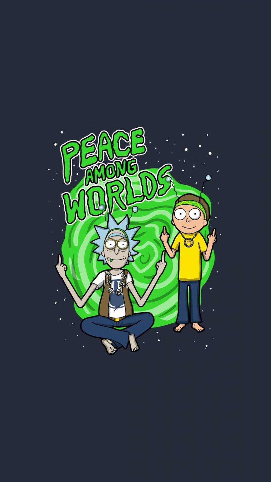 Rick and Morty Peace Among Words iPhone Wallpaper. Rick and morty stickers, Rick and morty quotes, Rick and morty poster
