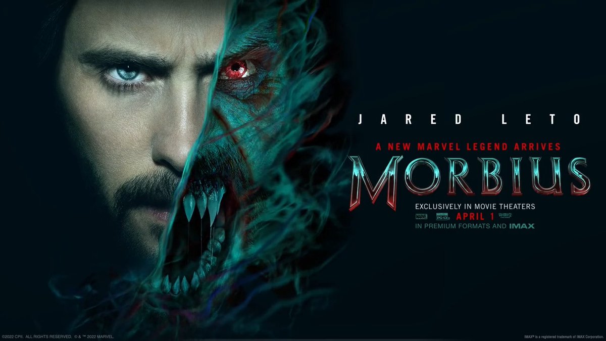Morbius darkness inside him will be unleashed. #MORBIUS is exclusively in movie theaters April 1