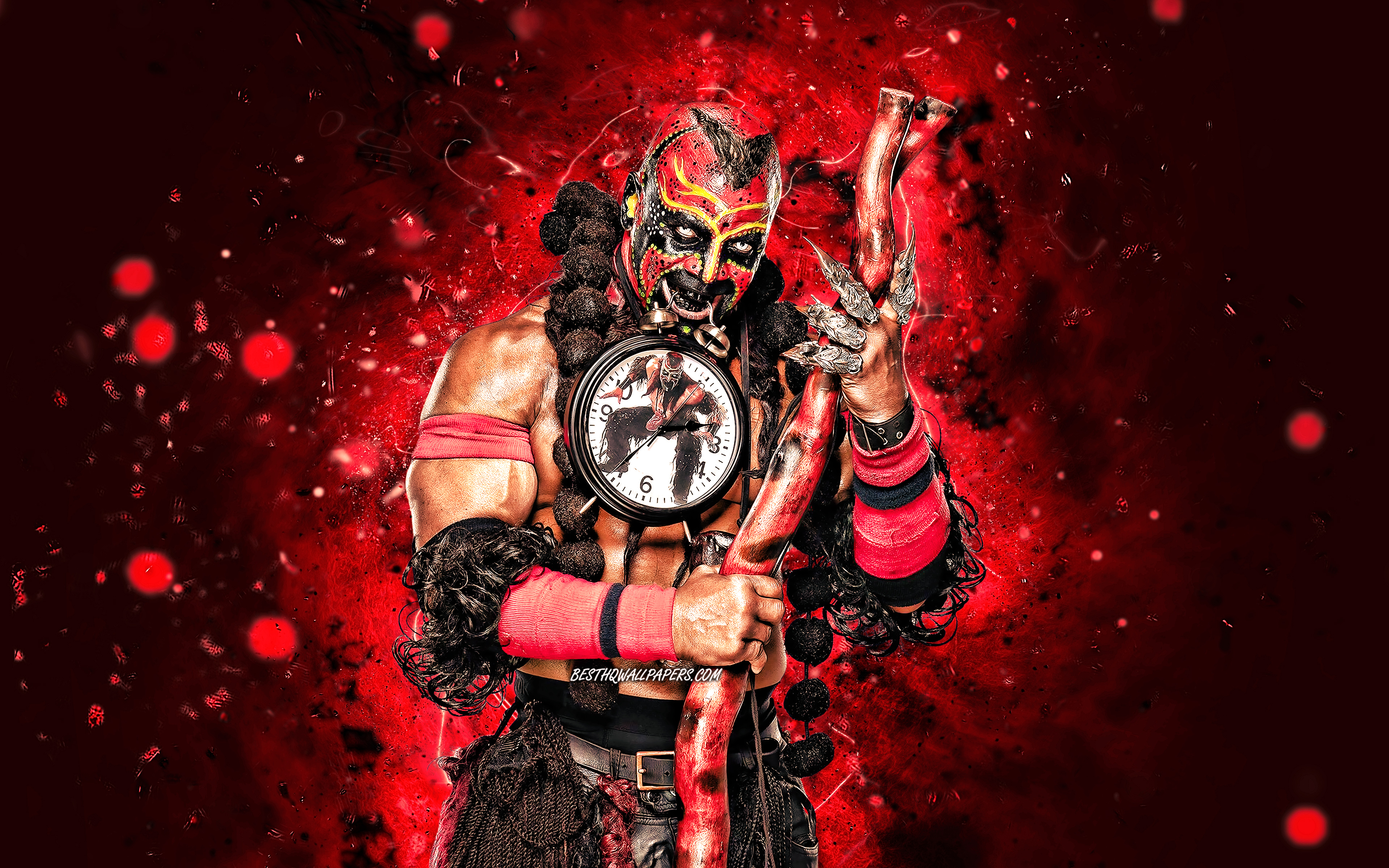 Download wallpaper The Boogeyman, 4k, american wrestler, WWE, red neon lights, Marty Wright, wrestling, creative, wrestlers, The Boogeyman 4K for desktop with resolution 3840x2400. High Quality HD picture wallpaper
