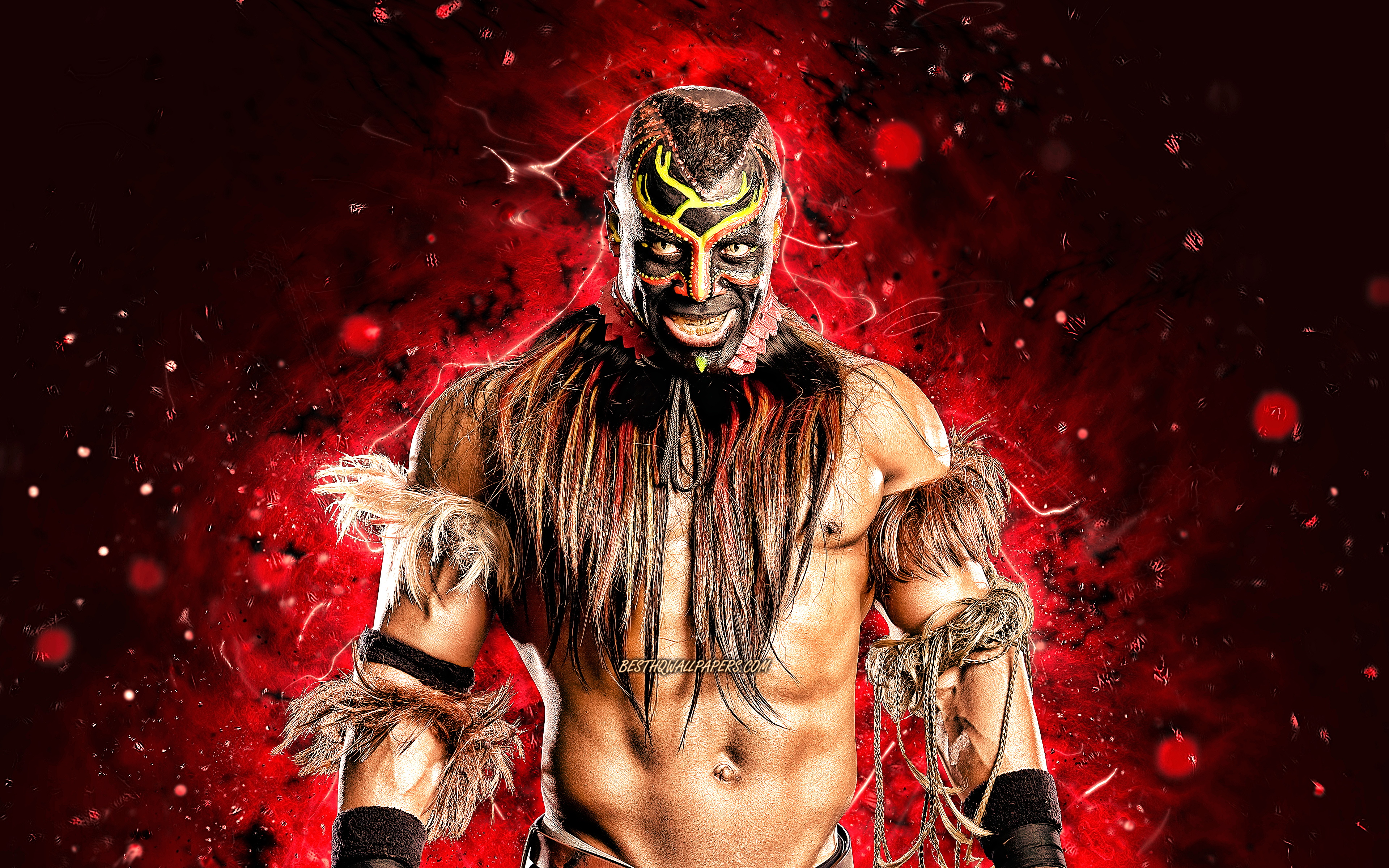 Download wallpaper 4k, The Boogeyman, american wrestler, WWE, red neon lights, Marty Wright, wrestling, creative, wrestlers, The Boogeyman 4K for desktop with resolution 3840x2400. High Quality HD picture wallpaper
