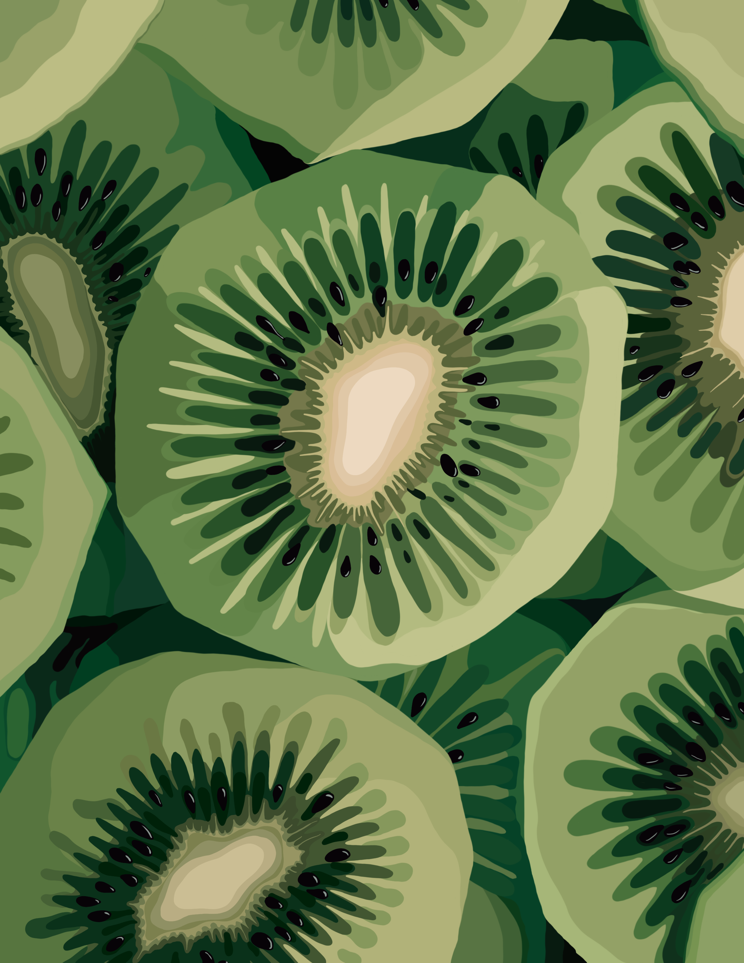 Kiwi Fruit Wallpaper. Green art, Green wallpaper, Fruit wallpaper