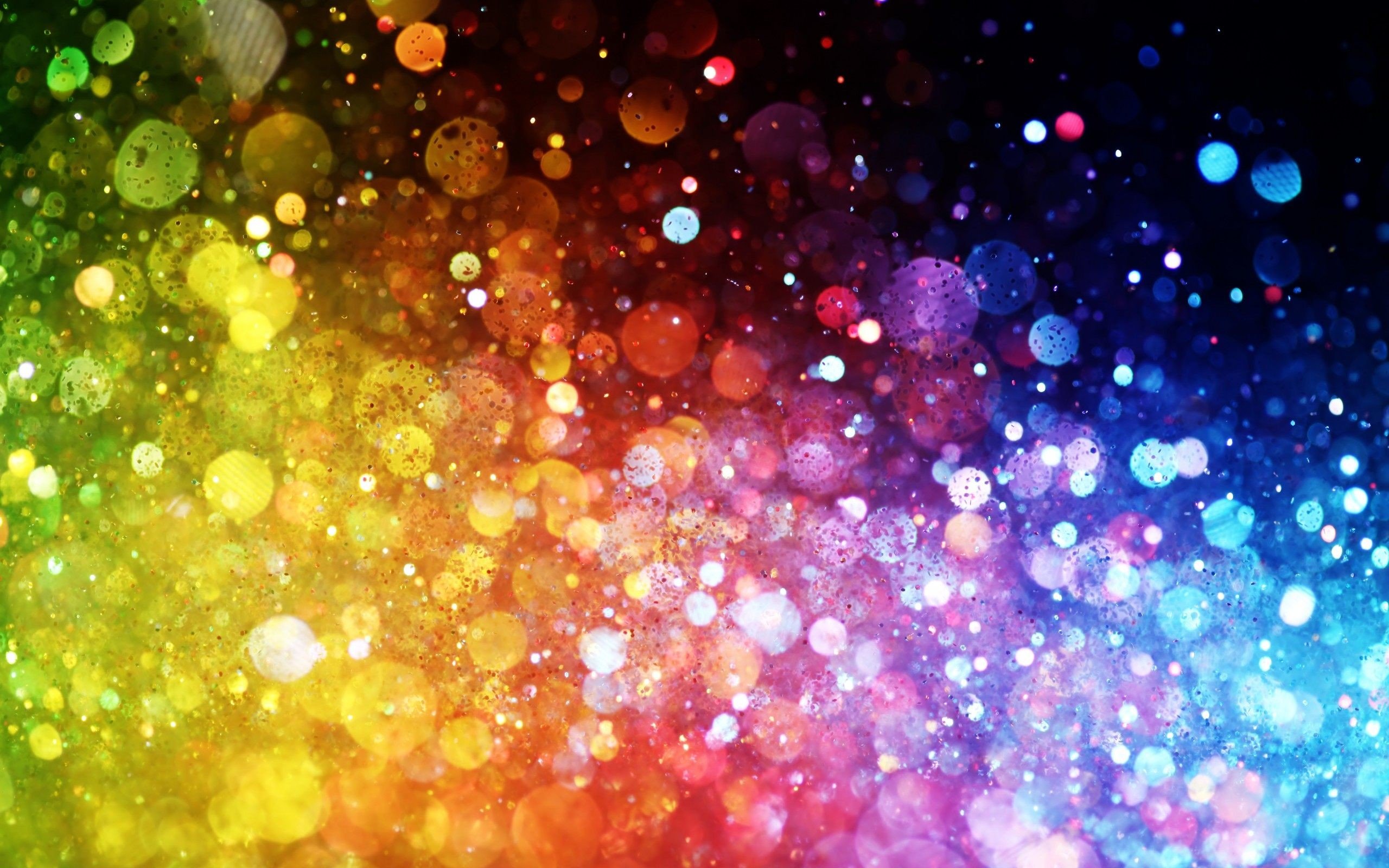 2560x Colours Of Rainbow Dots Abstract Wallpaper Glitter Black Background