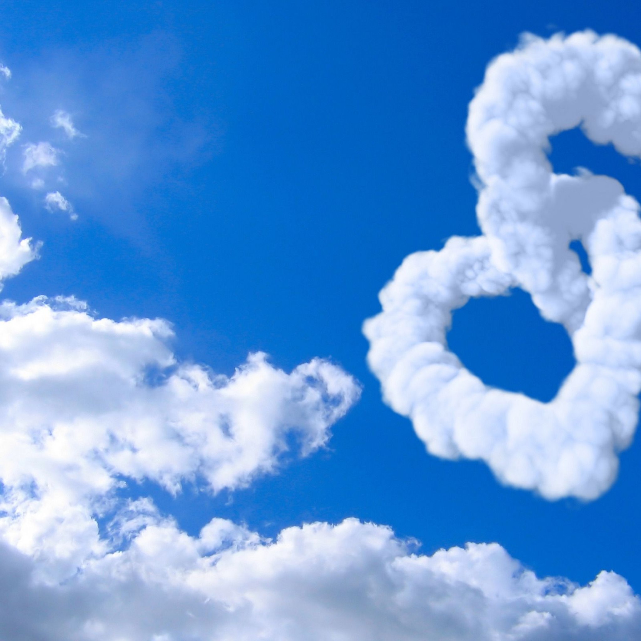 Love Heart Clouds In Blue Sky Heart February S Sky Heart Image HD