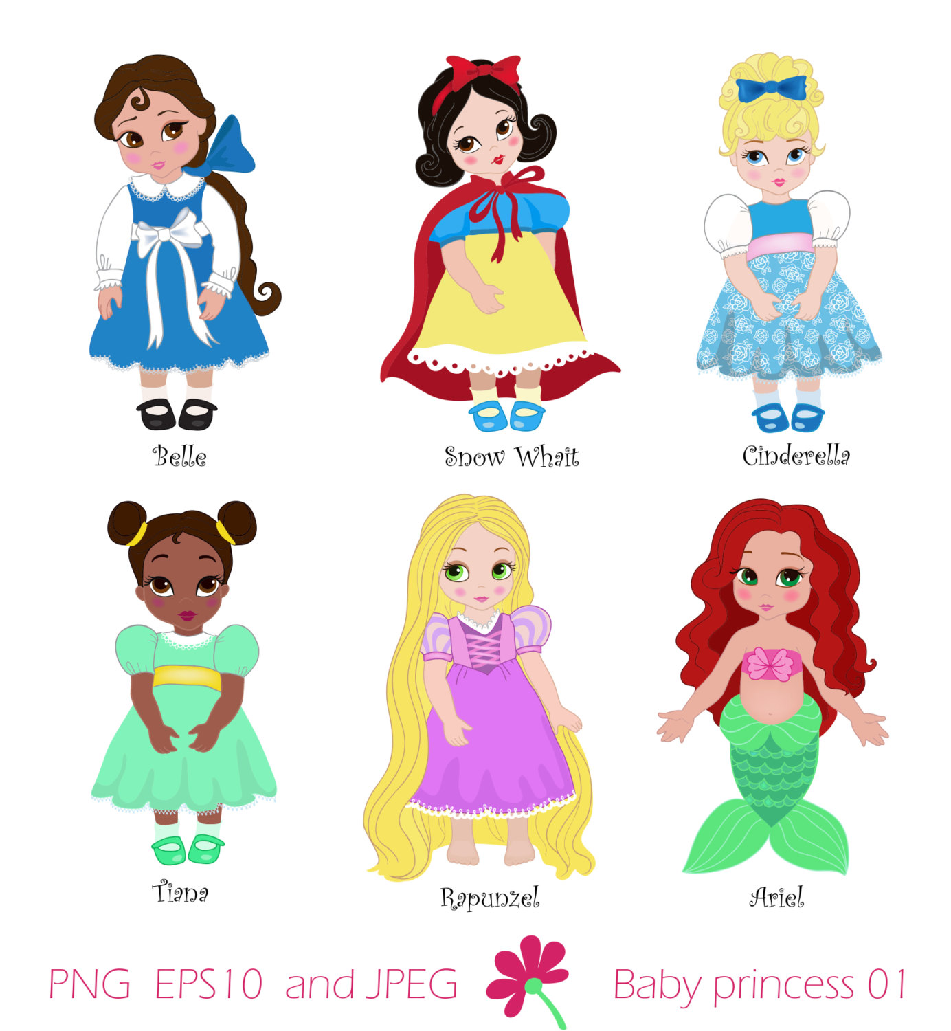 Princess Snow Baby Clipart Baby Princess Drawing