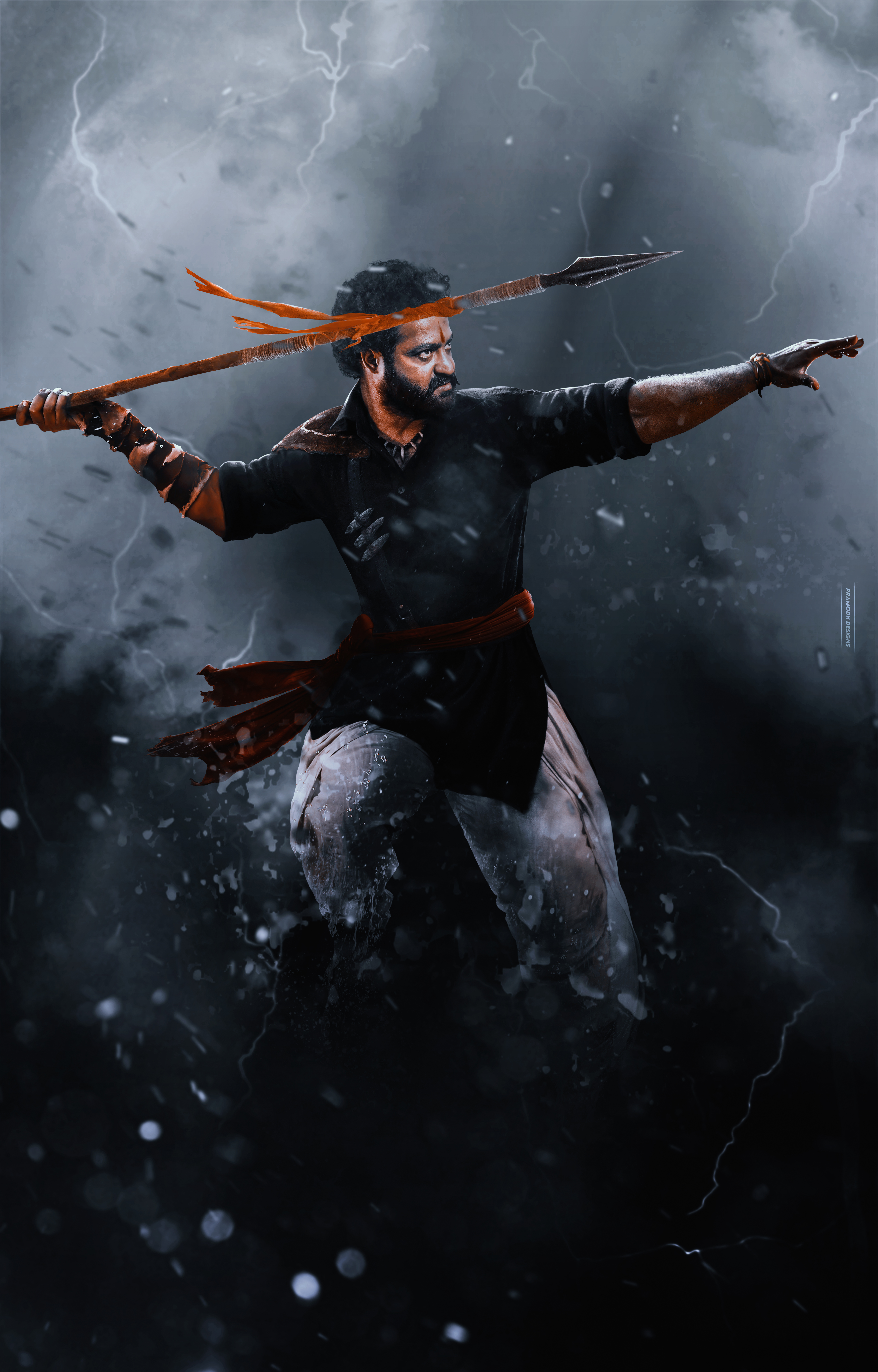 RRR Wallpaper 4K, Jr NTR, Komaram Bheem, SS Rajamouli, Movies