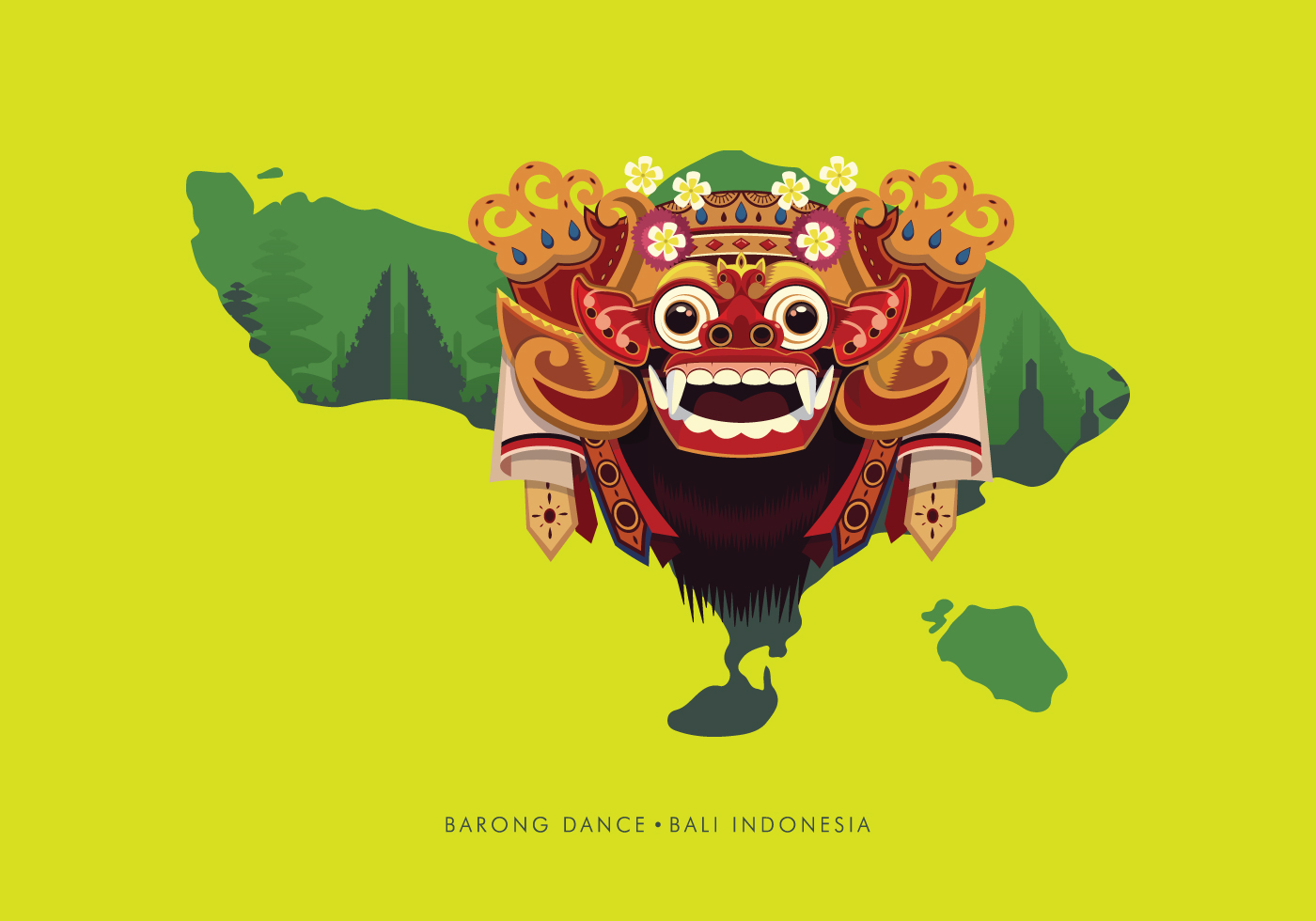 Barong Bali Illustration Wallpaper & Background Download