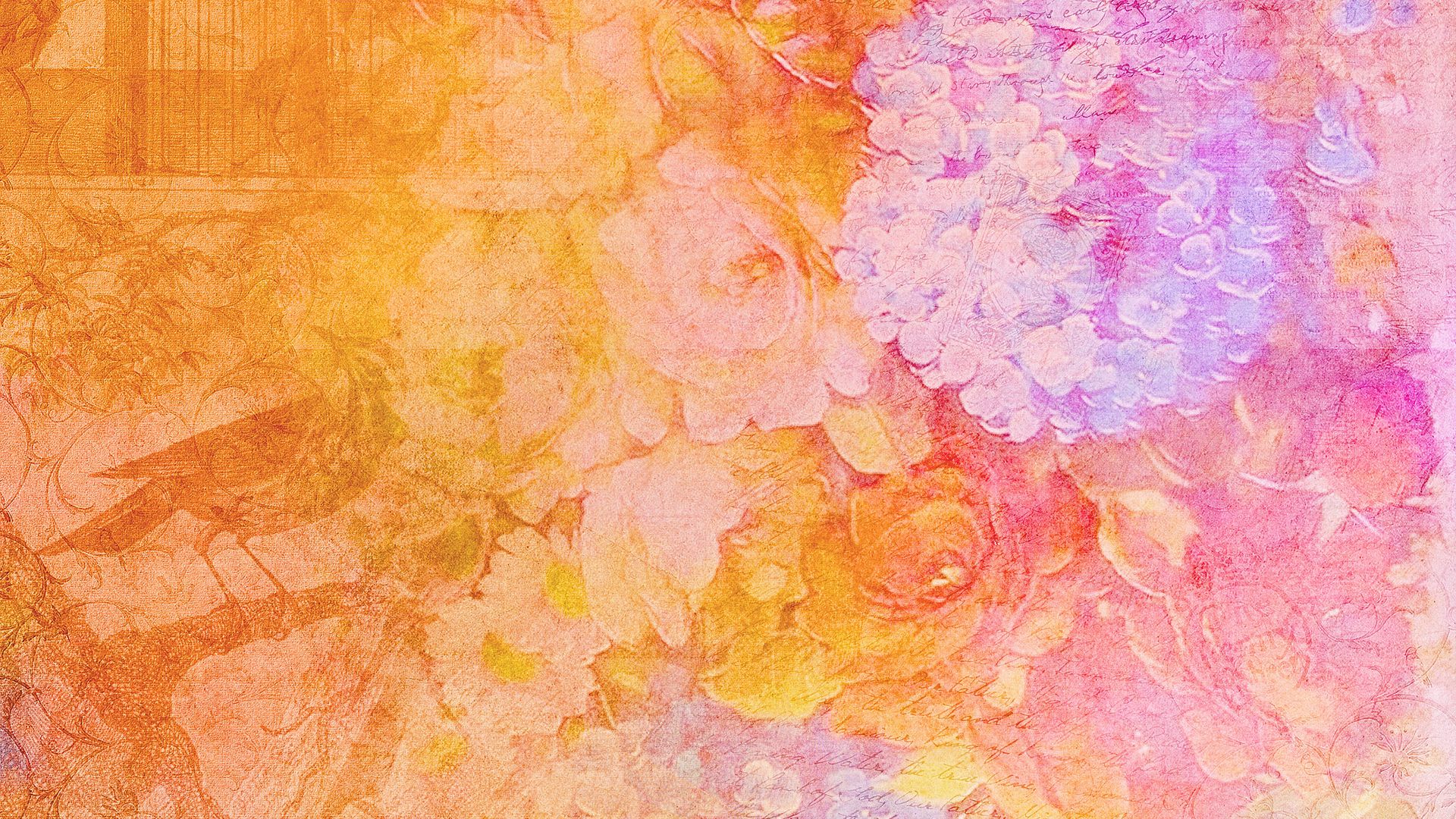 Download wallpaper 1920x1080 scrapbooking, paper, patterns, retro, vintage, texture full hd, hdtv, fhd, 1080p HD background