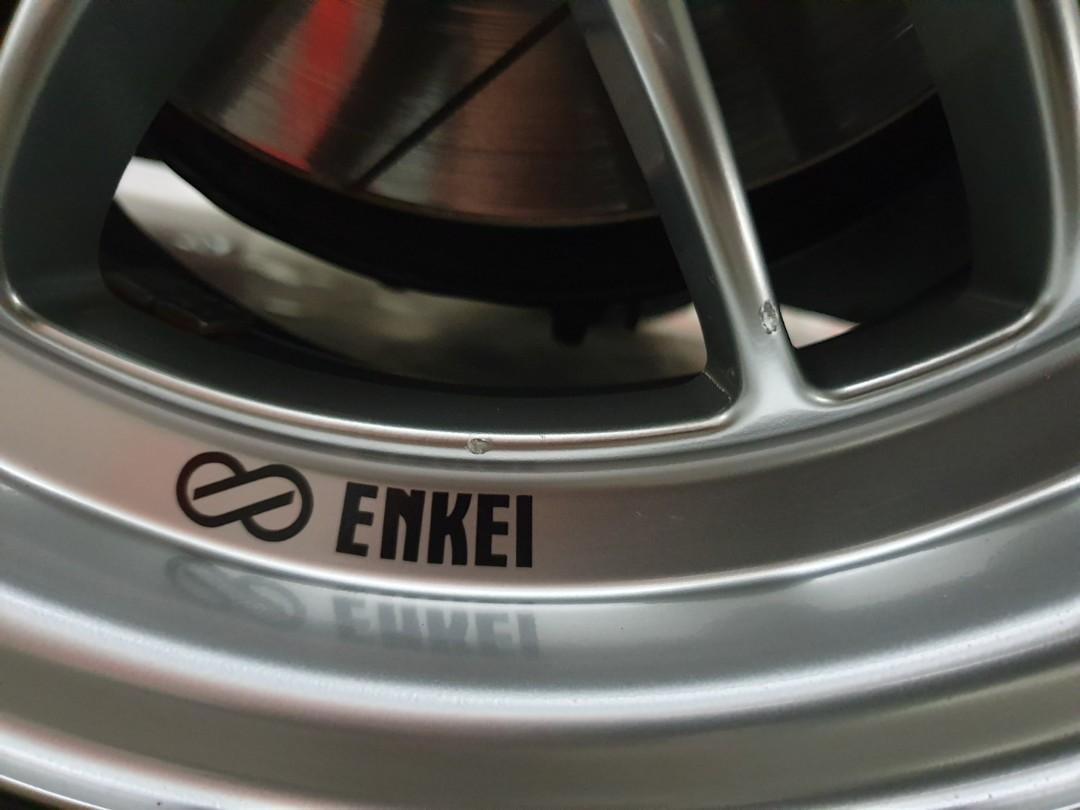 Enkei RPF1 15X7 +41 4X100 with Advan V552, Car Accessories, Tyres & Rims on Carousell