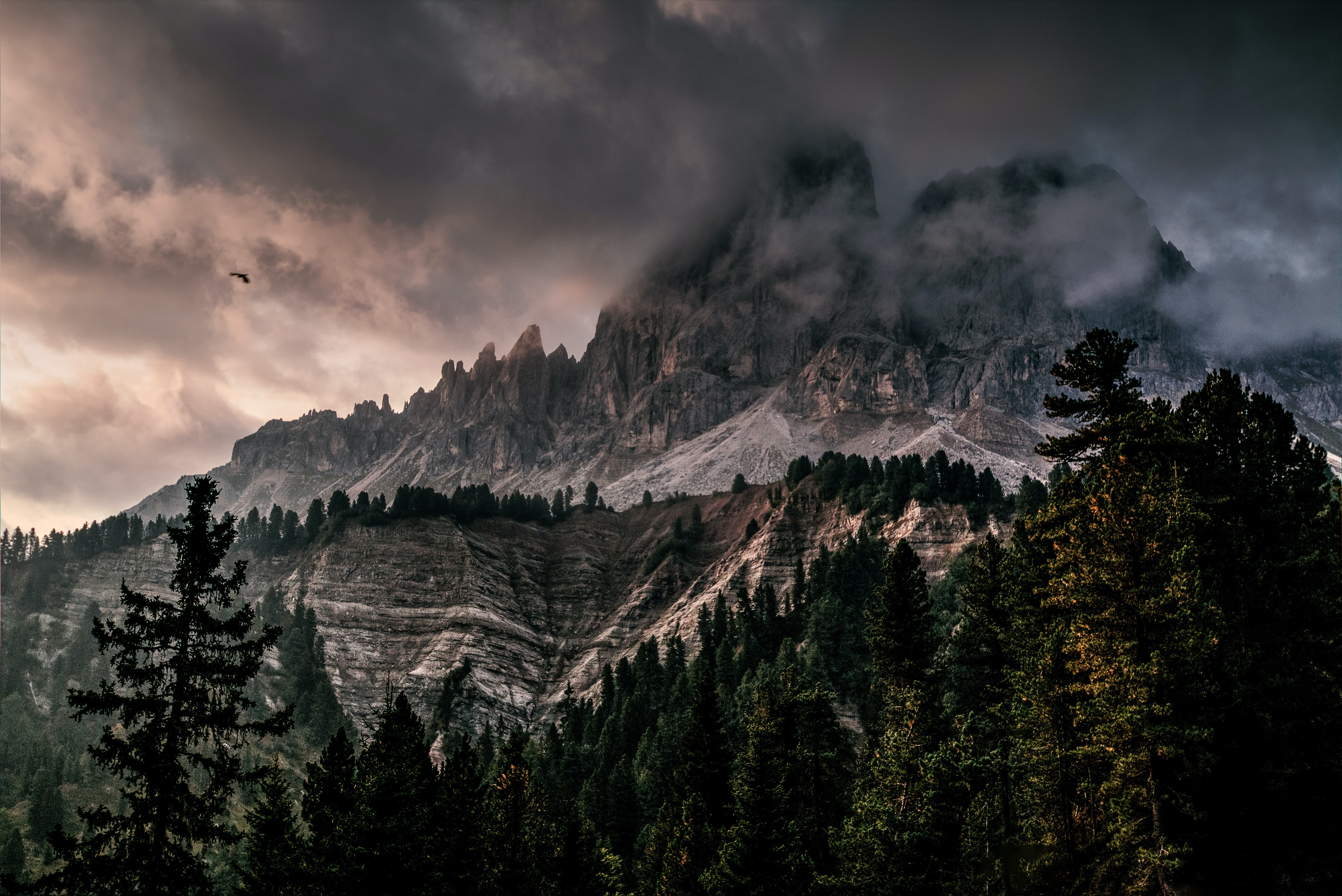 Photo of Mountain With Ice Covered With Black and Gray Cloud · Free