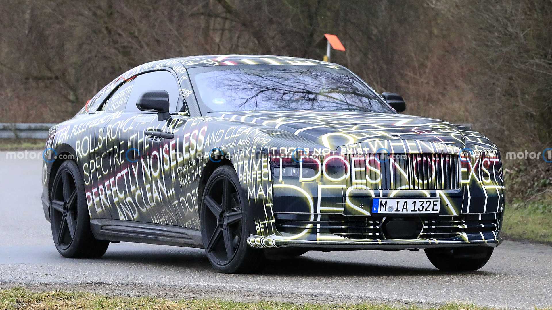 Rolls Royce Spectre EV Spied In Vibrant Camouflage Wrap