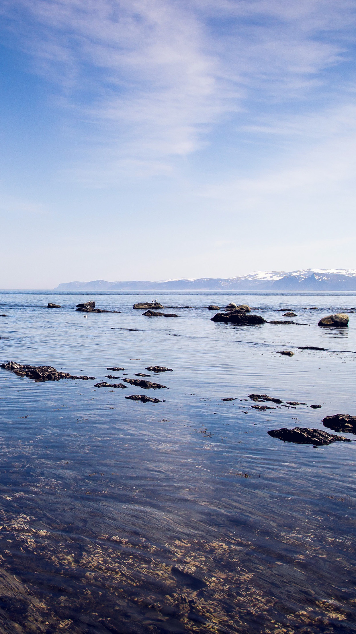 Sea Rock Ocean Beach Nature Summer Sky Blue Wallpaper