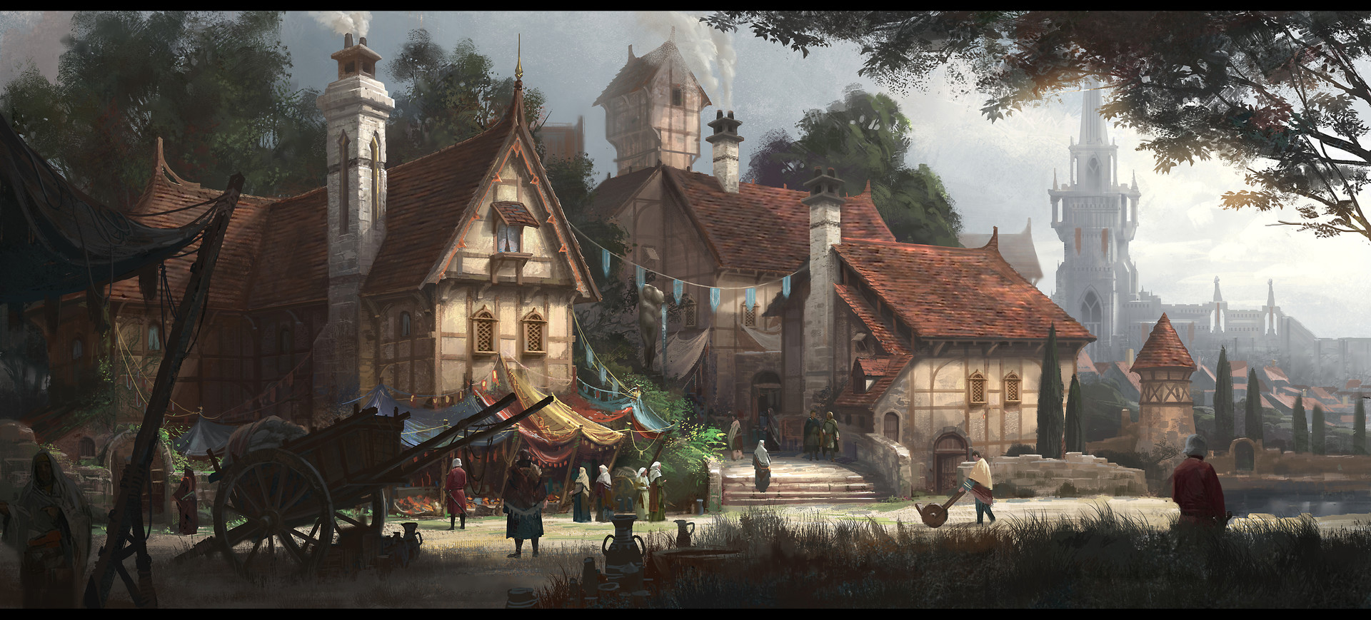 Medieval village 1920 × 869