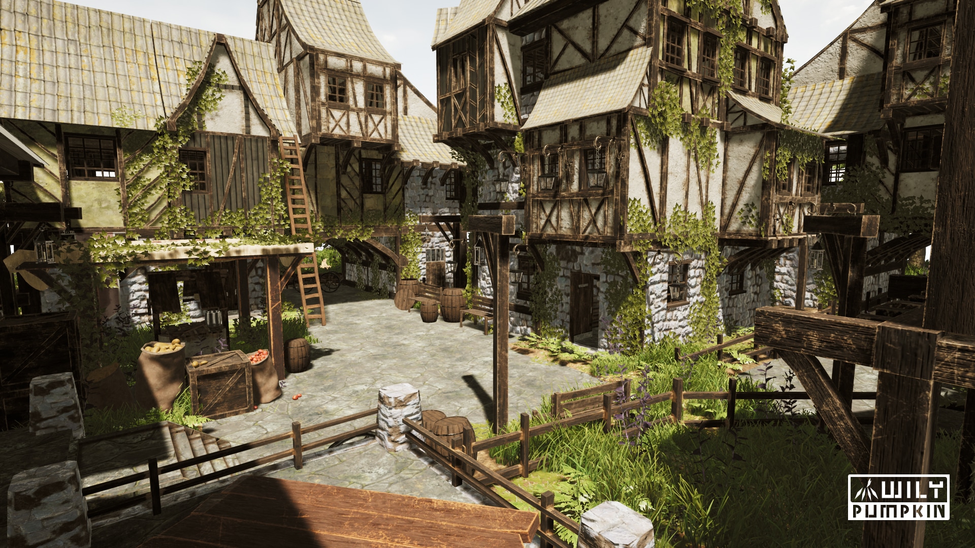 Modular Medieval Town with Interior in Environments