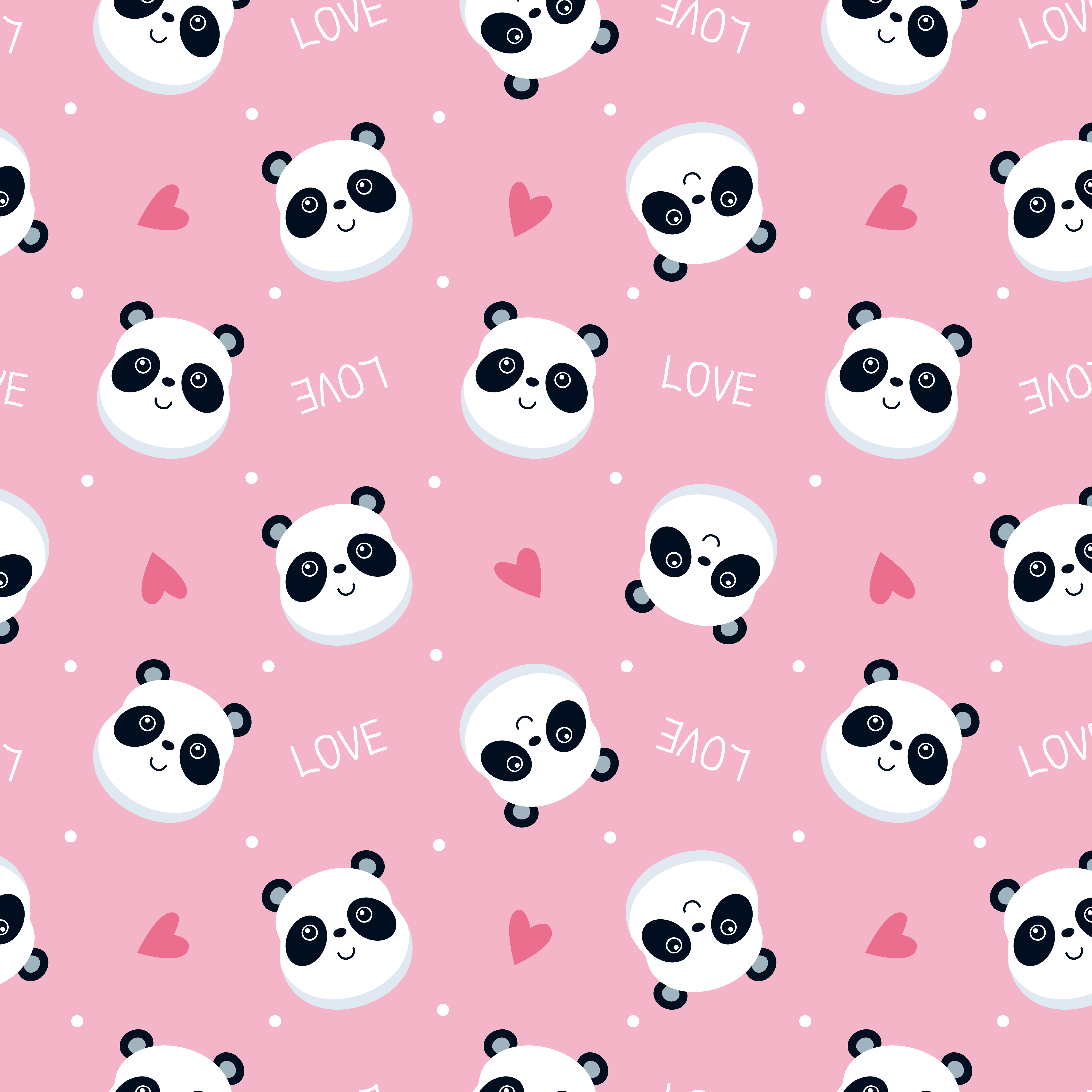 Pink Panda face pattern