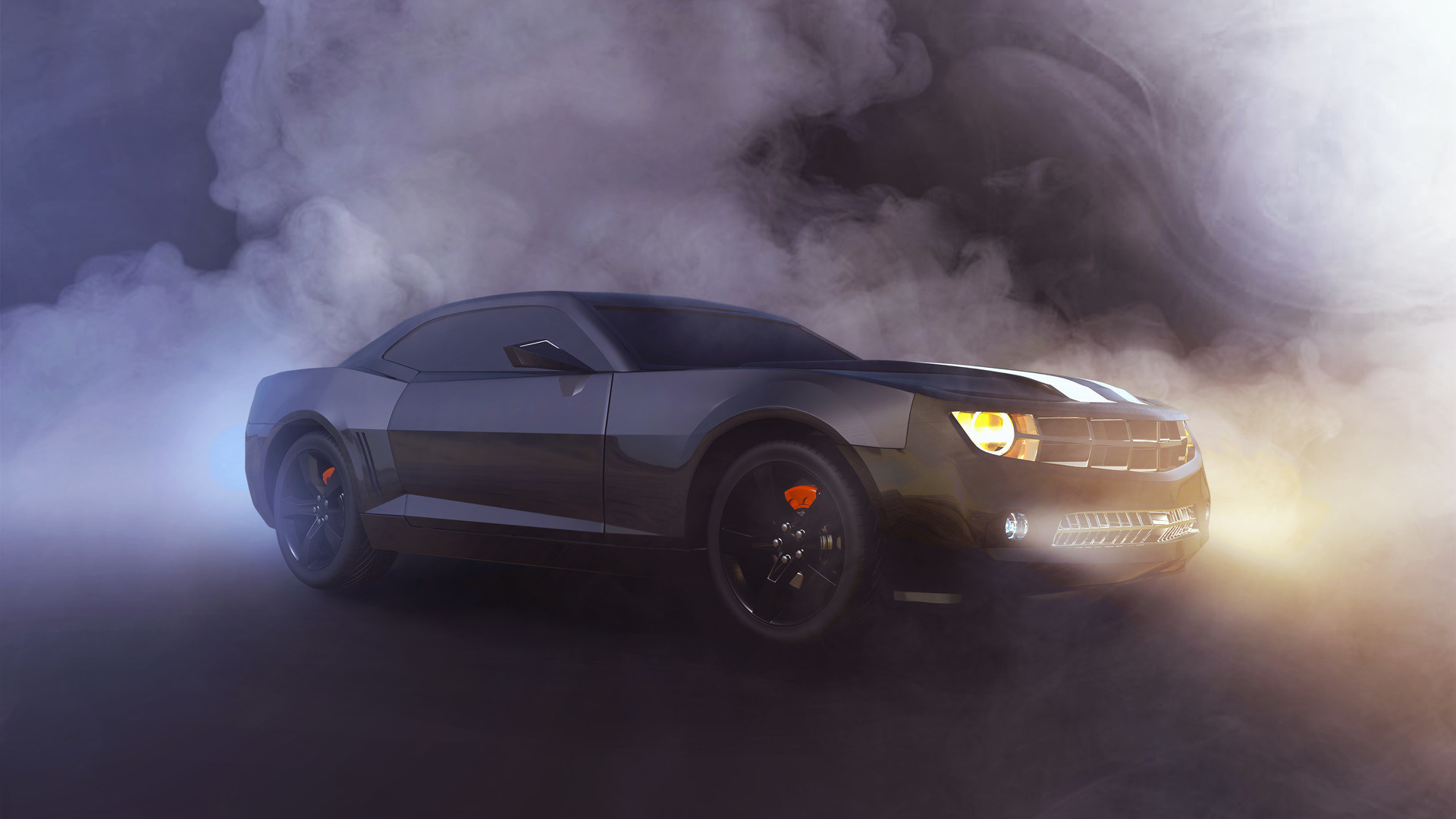 Chevrolet Camaro, 3D, Smoke, Artwork, Wallpaper Wallpaper HD 1080p