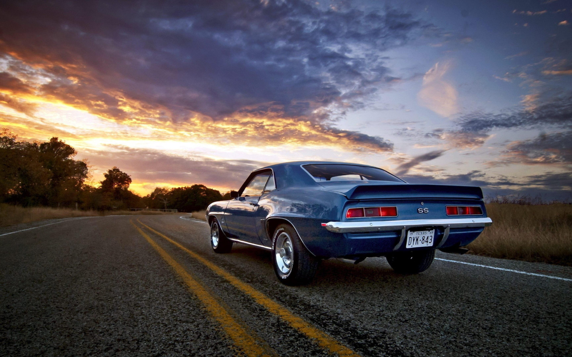 Chevrolet, Camaro, Ss, Evening, Asphalt, Road, Oldtimer, Vintage Wallpaper • Wallpaper For You