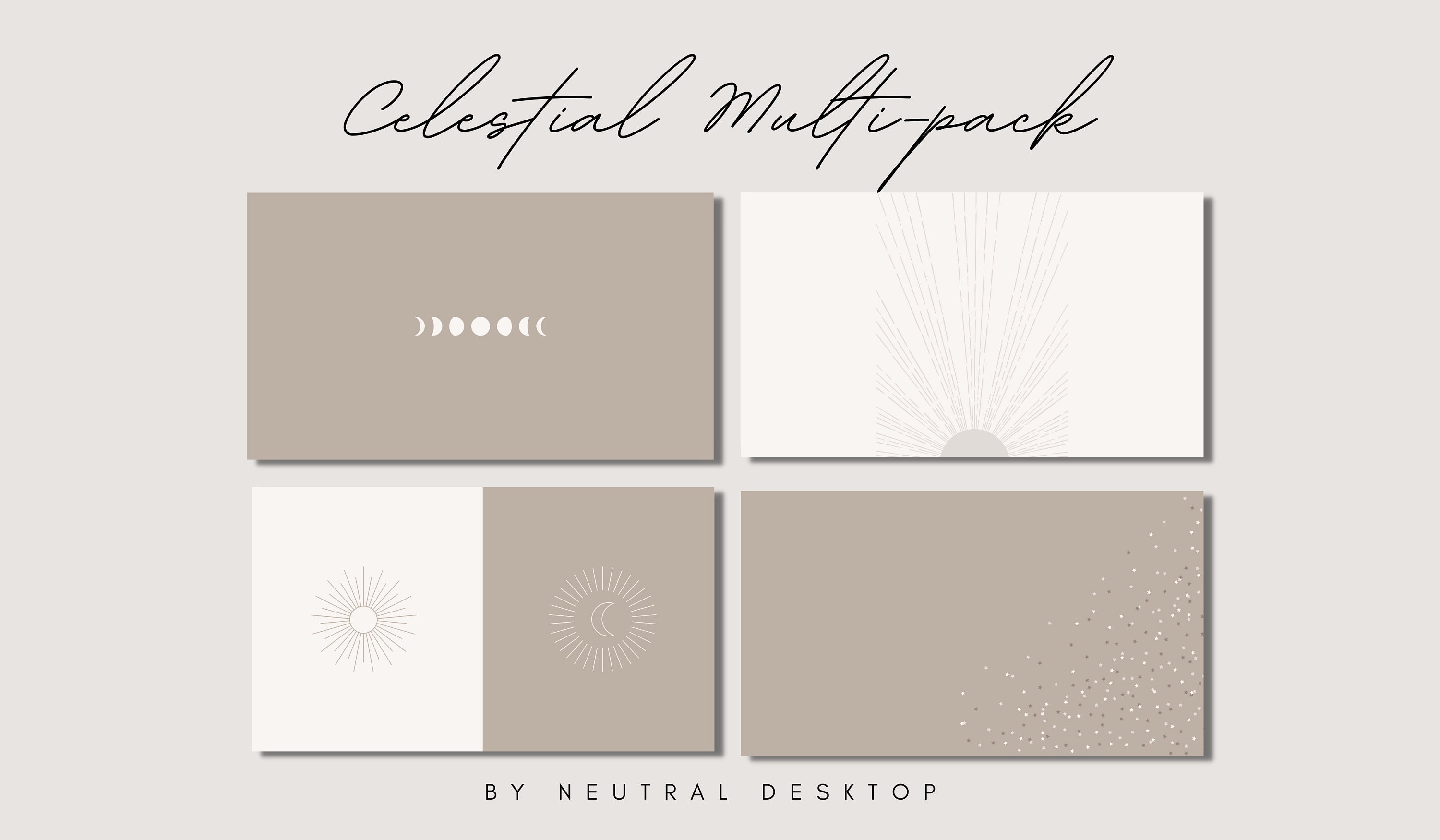Celestial Multipack Neutral Aesthetic Wallpaper Minimalist