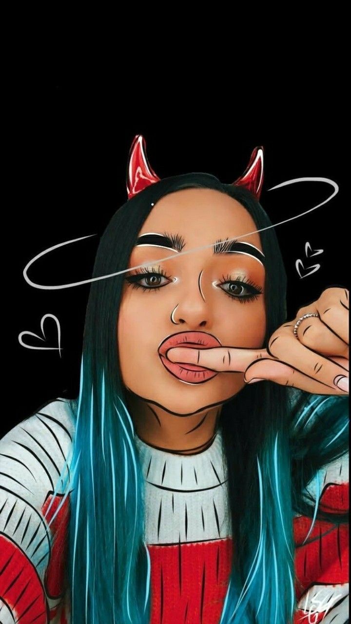 Black Girl Cartoon Drawing Wallpaper