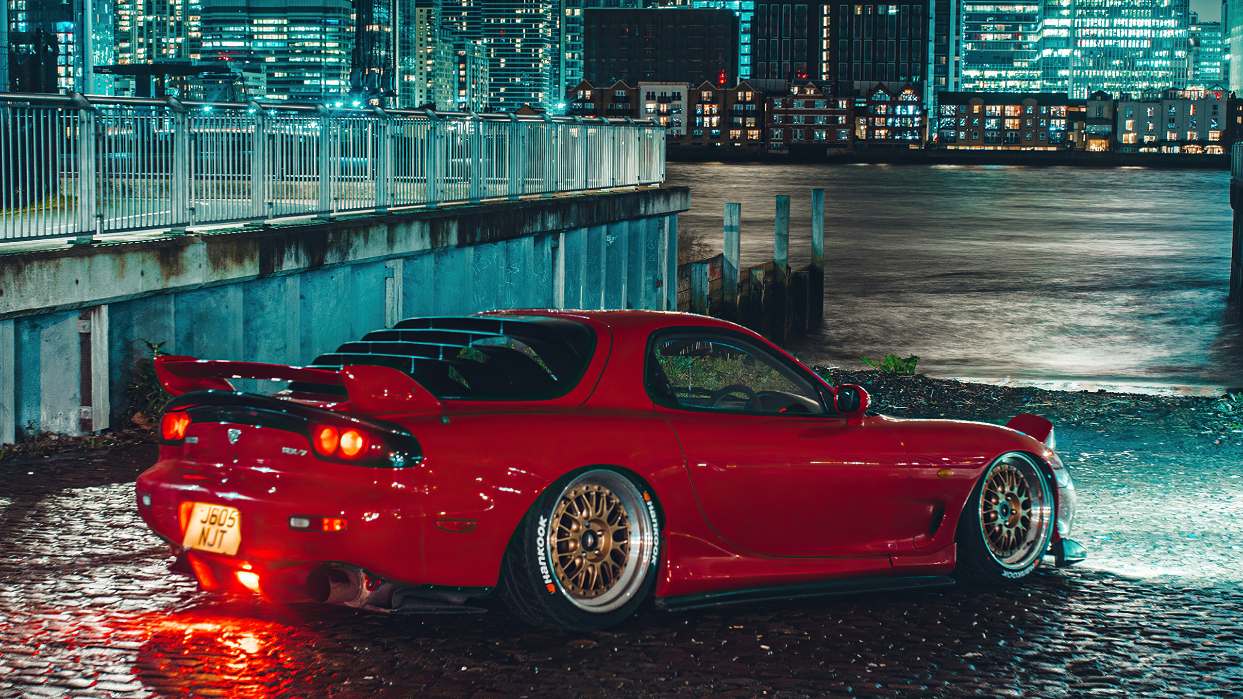 Red Mazda Rx7 On Streets K4 1440P Resolution HD 4k Wallpaper, Image, Background, Photo and Picture