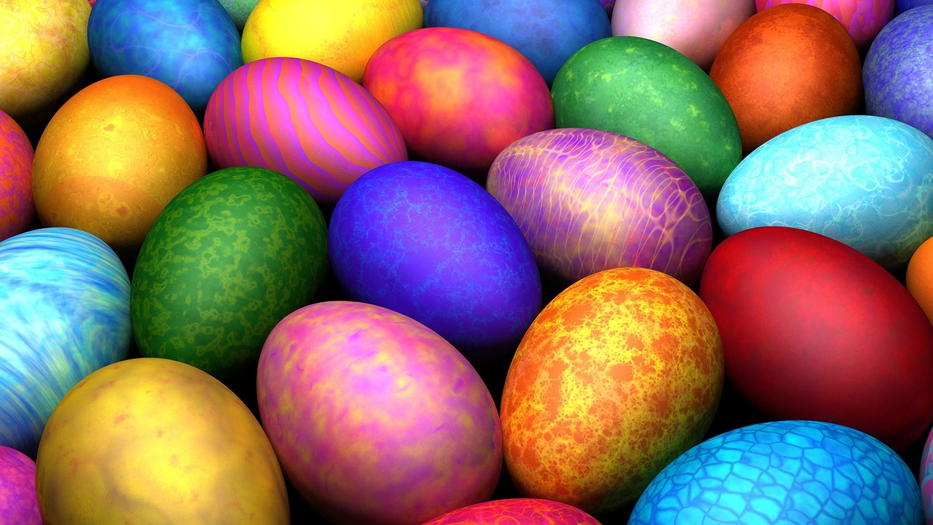 Colored Easter Eggs HD Wallpaper