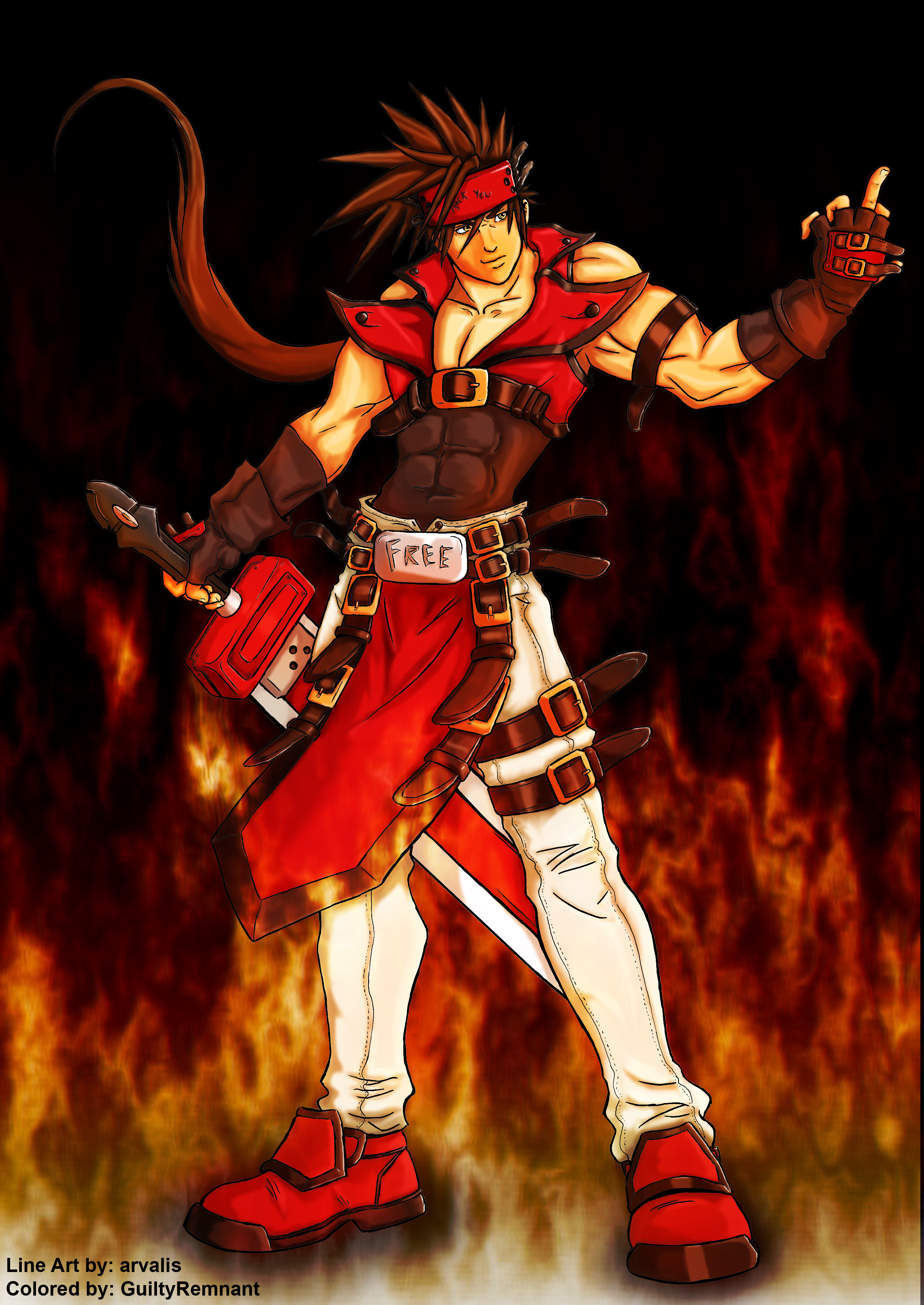 Sol Badguy colored Flames