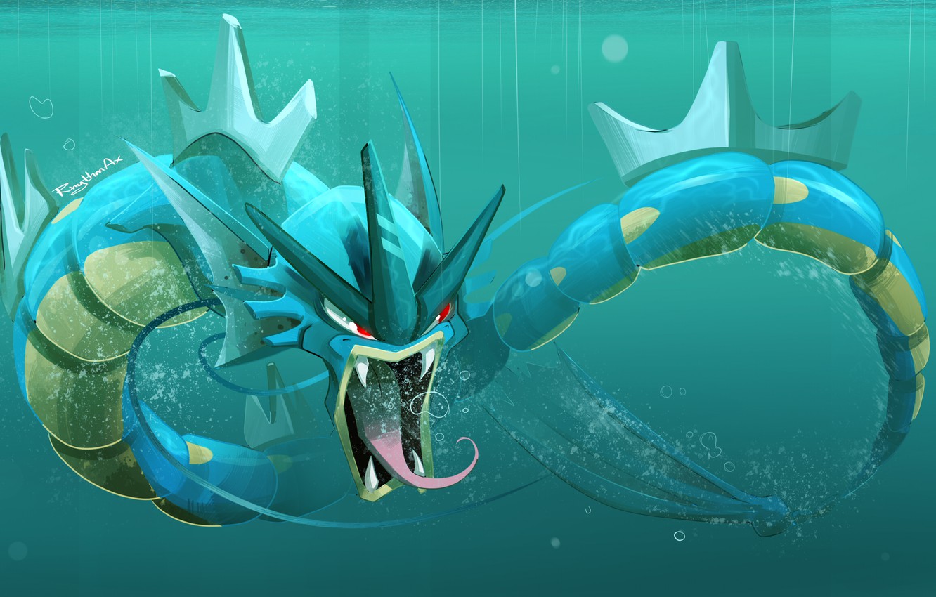Wallpaper water, dragon, pokemon, pokemon, water, Gyara dollar, Gyarados, Gardos, zwey image for desktop, section разное