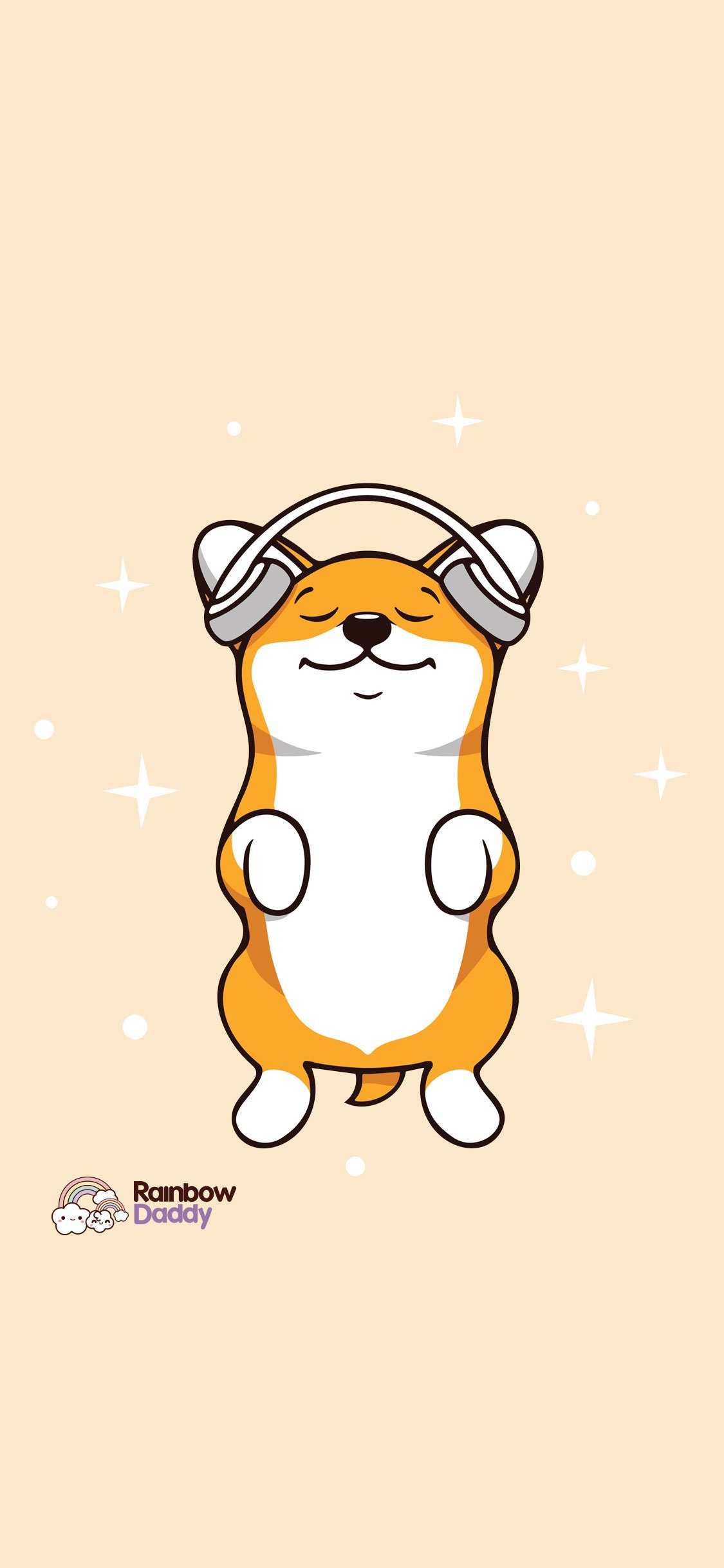 Cute Japanese Kawaii Corgi Music Phone Wallpaper Digital