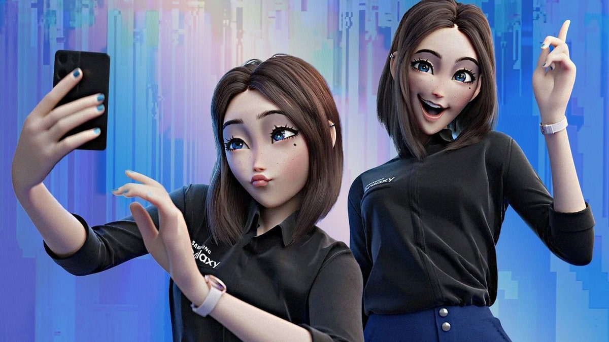 Sam (Samsung virtual assistant), women, brunette, blue eyes