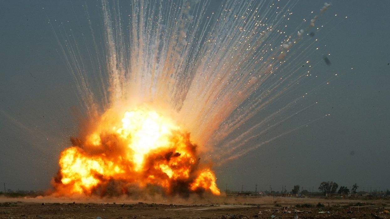 Military explosion fire bomb dark landscapes wallpaperx1080