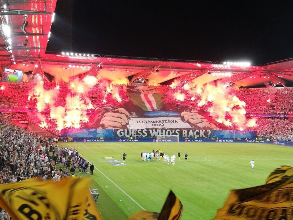 The Away Fans Warsaw display at home to Dortmund tonight