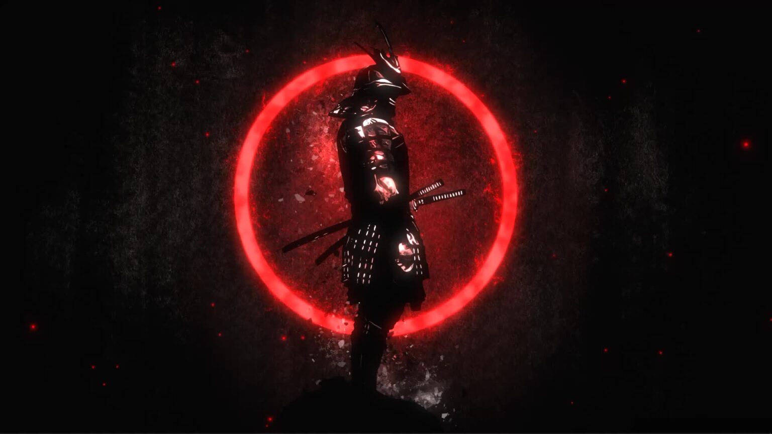 Neon Red Samurai In Circle Live Wallpaper: Free HD 4K Live Wallpaper For Windows & MacOS