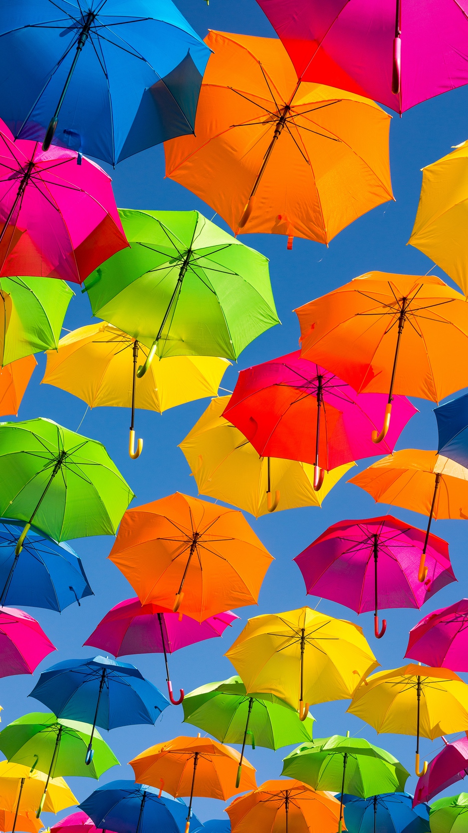 Wallpaper Umbrella, Colorful, Positive, Sky, Rainbow, Positive Wallpaper HD