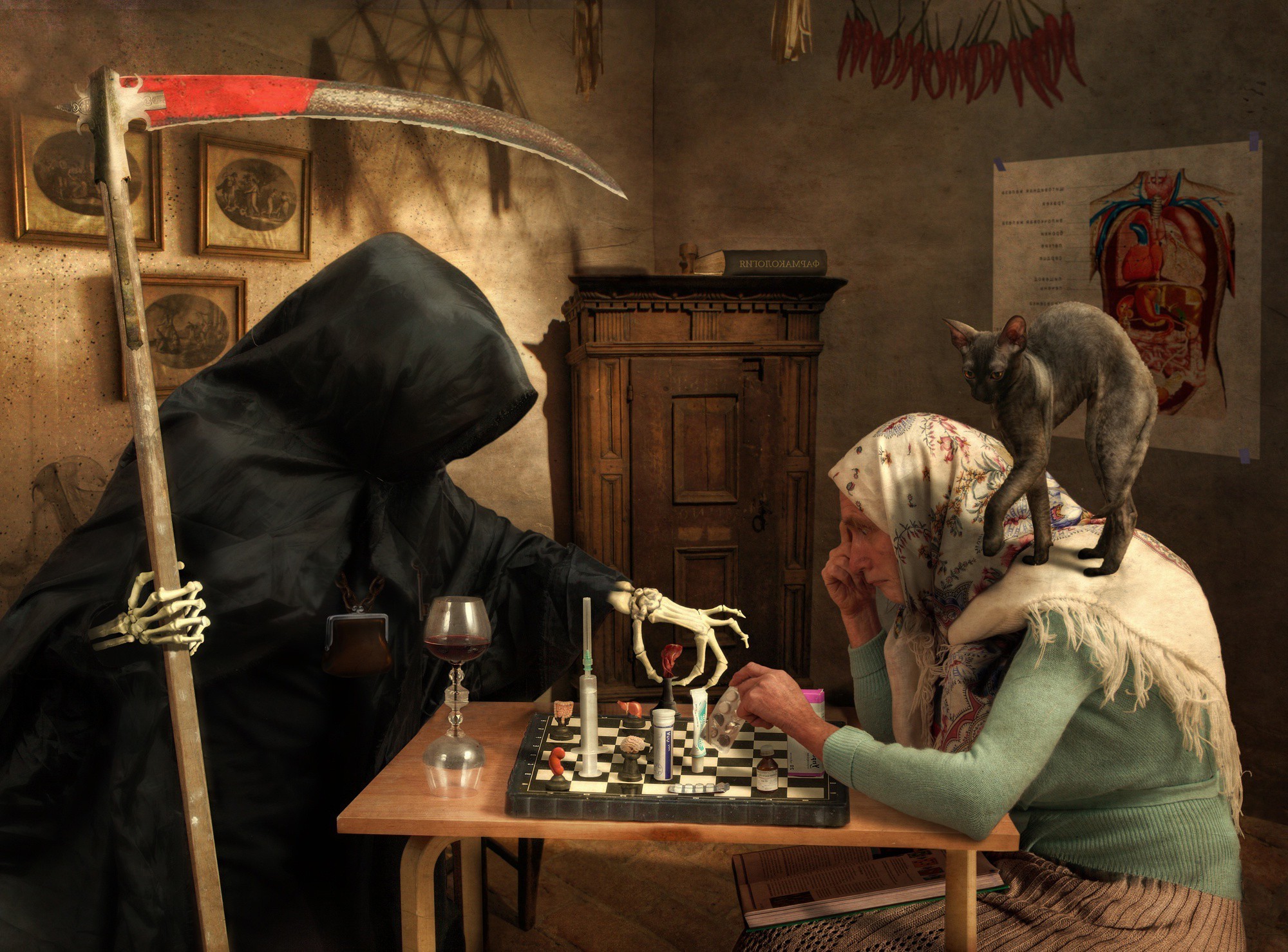 Artwork Cat Old People Death Grim Reaper Wallpaper Reaper Death