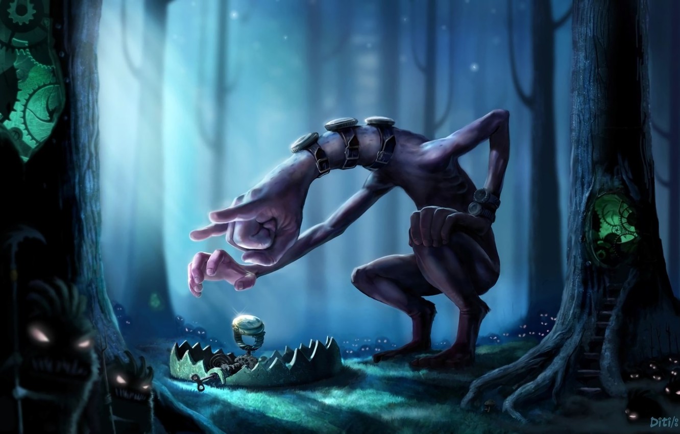 Wallpaper hand, trap, watches image for desktop, section фантастика